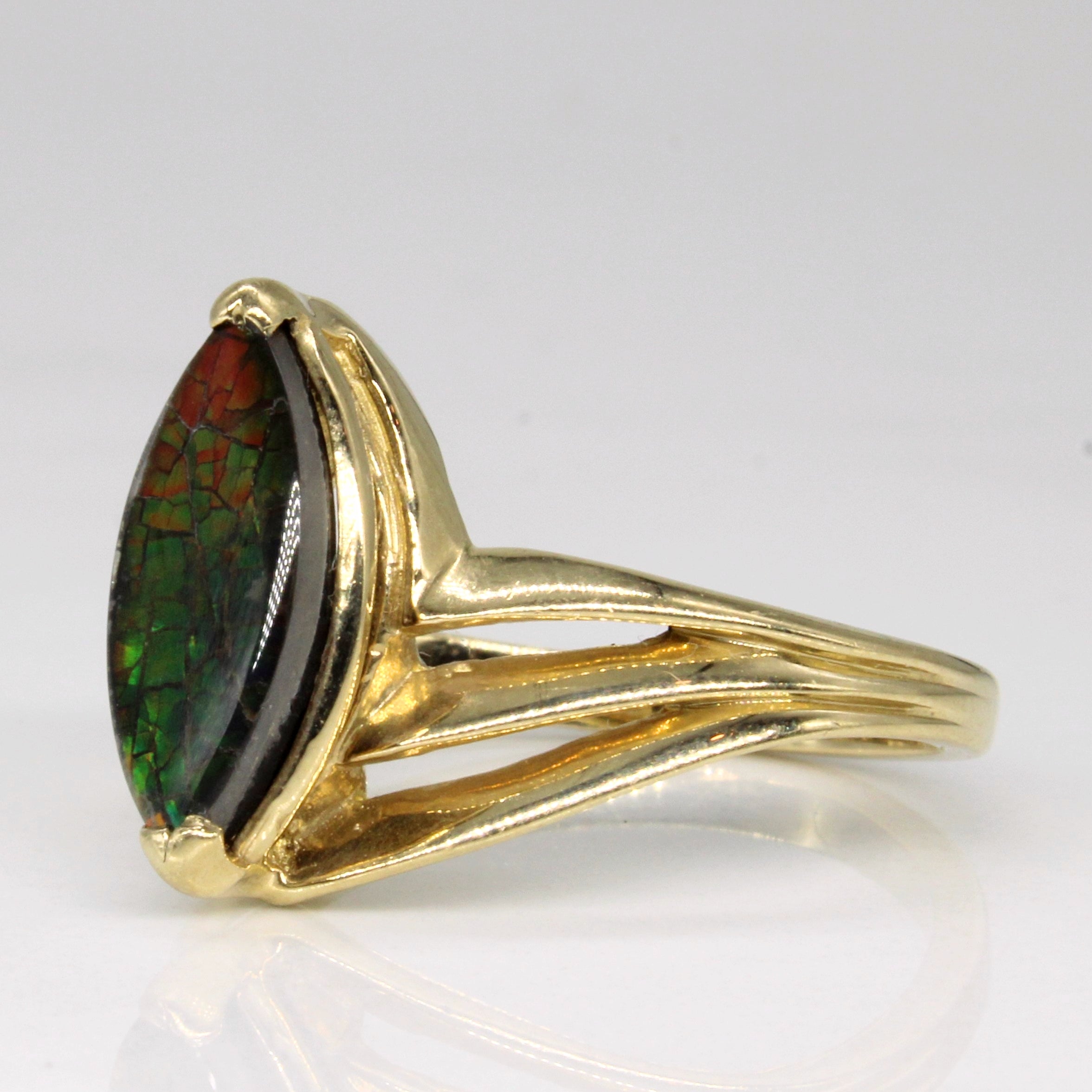 Bypass Ammolite Cocktail Ring | 1.15ct | SZ 7 |