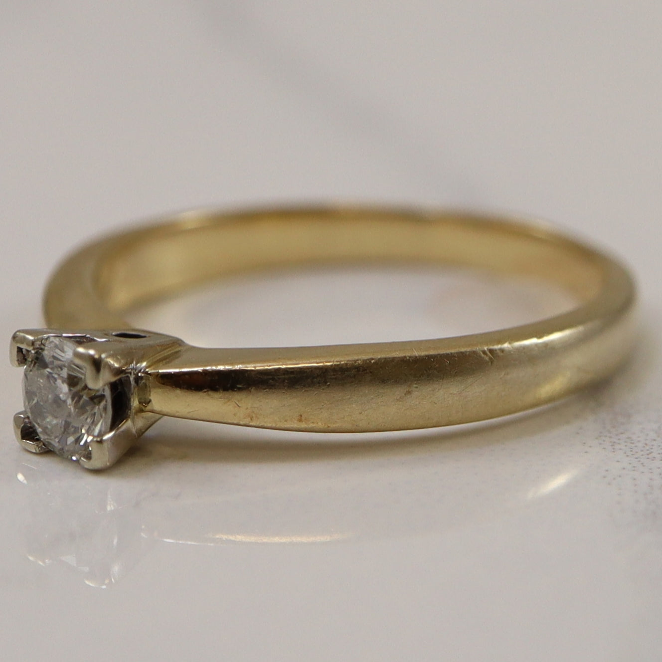 Square Set Diamond Solitaire Ring | 0.23ct | SZ 7 |