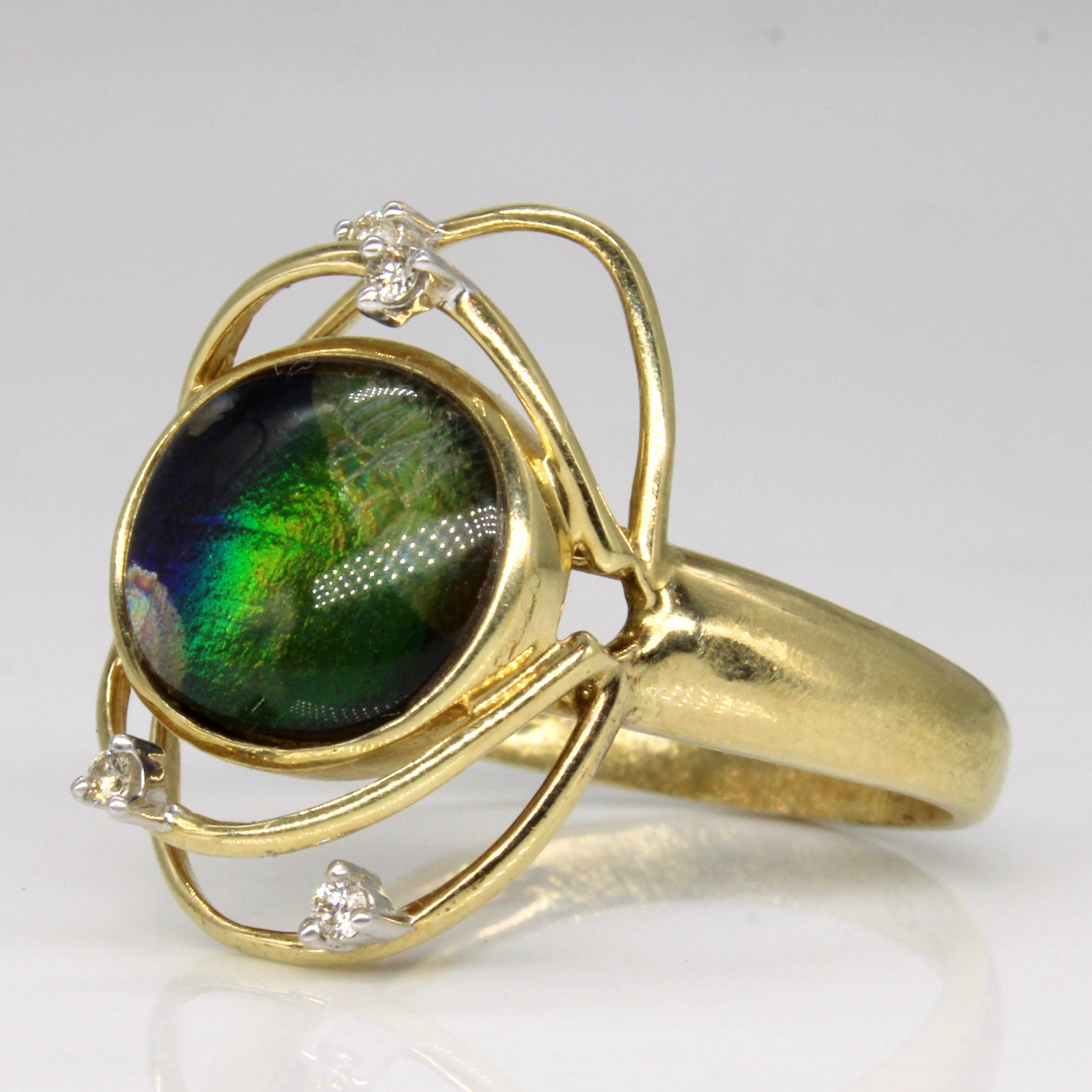 Ammolite & Diamond Cocktail Ring | 1.80ct, 0.04ctw | SZ 8.25 |