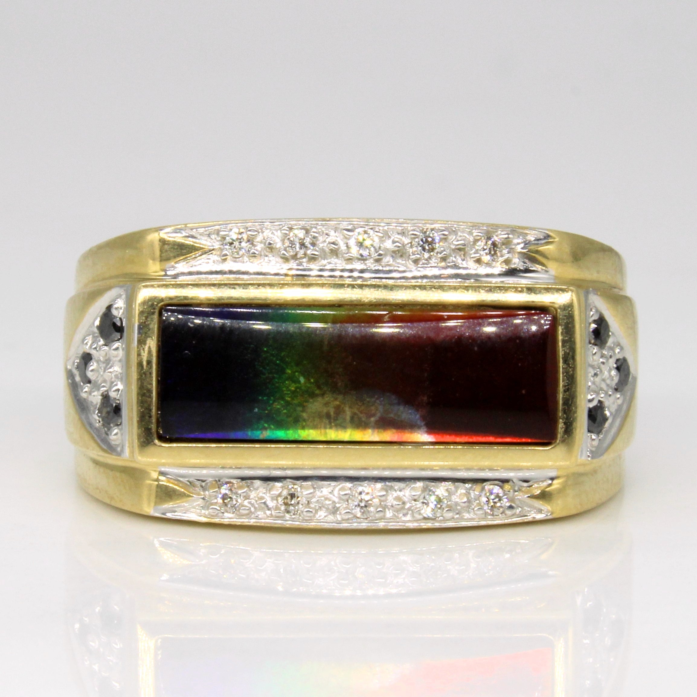 Ammolite & Diamond Cocktail Ring | 1.00ct, 0.11ctw | SZ 8.25 |