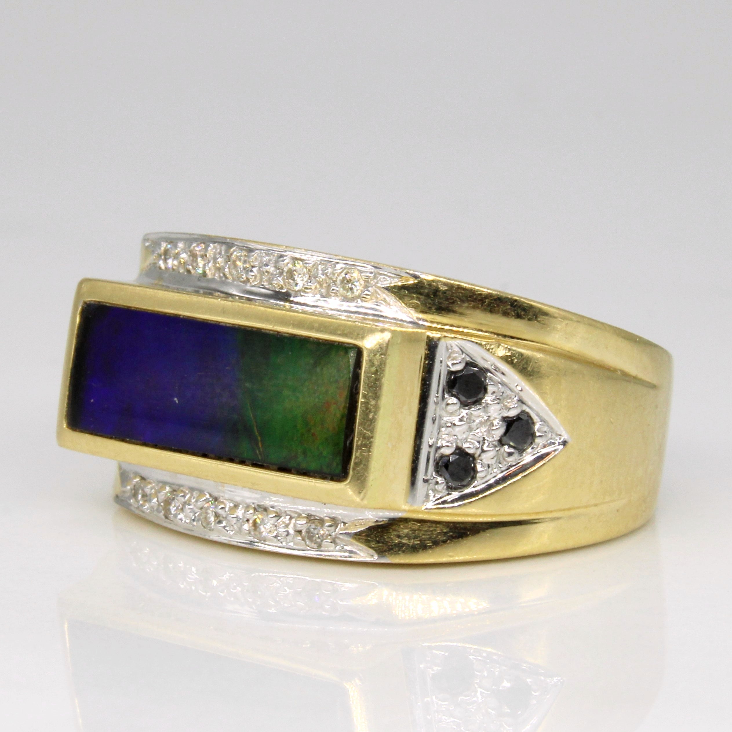 Ammolite & Diamond Cocktail Ring | 1.00ct, 0.11ctw | SZ 9 |