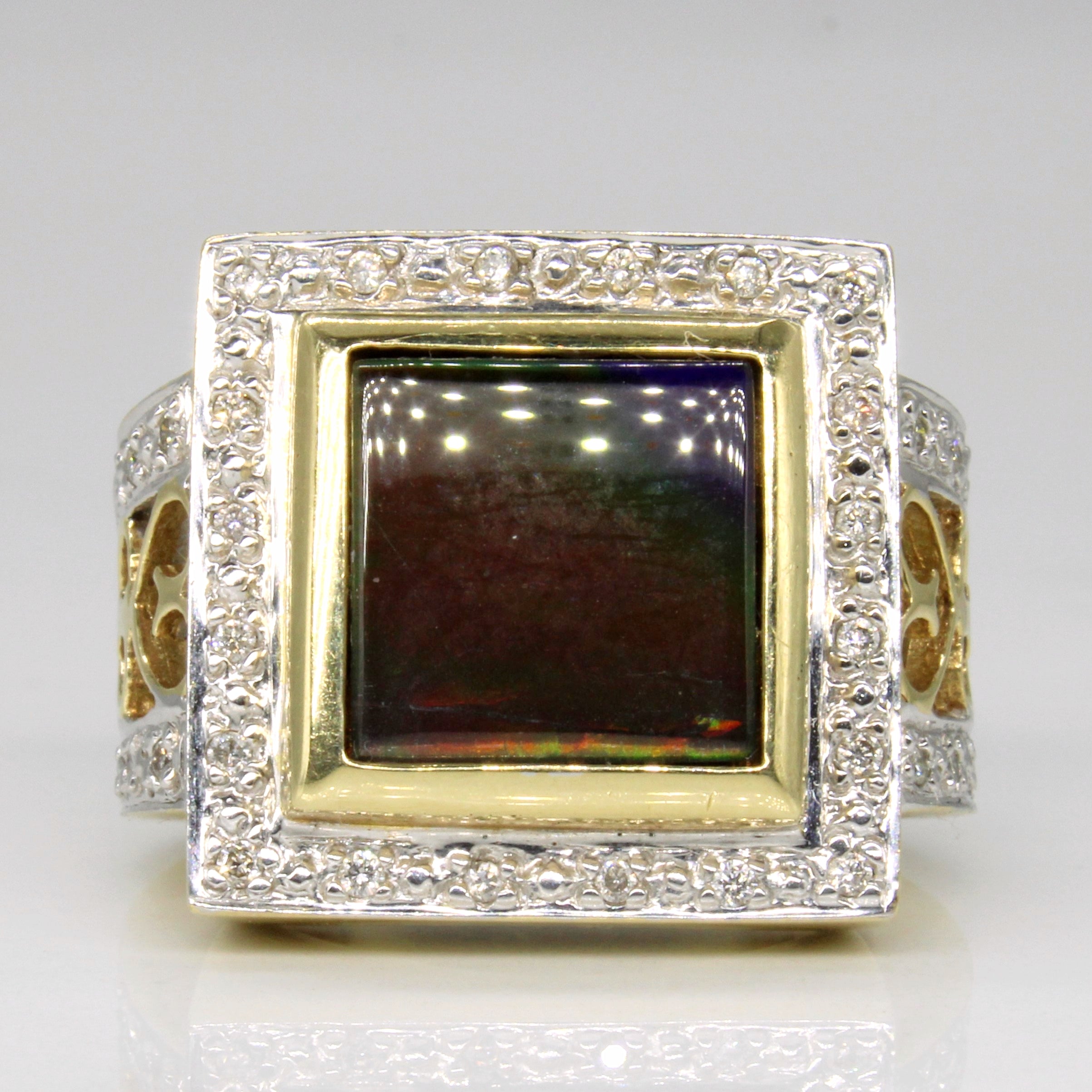 Ammolite & Diamond Cocktail Ring | 1.62ct, 0.16ctw | SZ 7 |