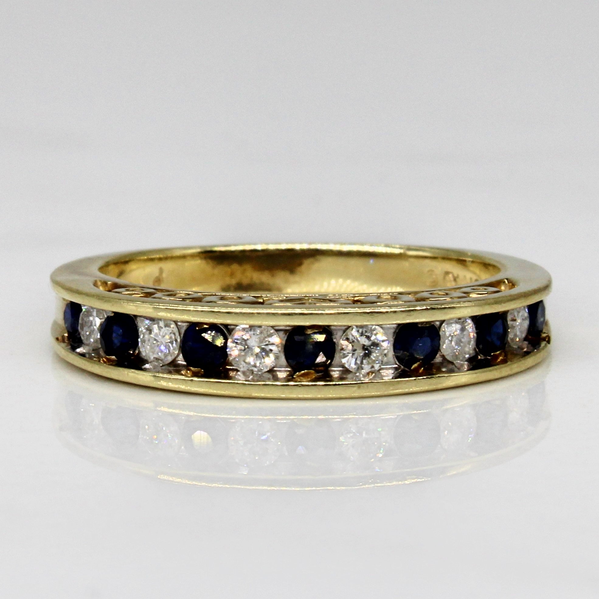 High Profile Sapphire & Diamond Band | 0.23ctw, 0.18ctw | SZ 7 |