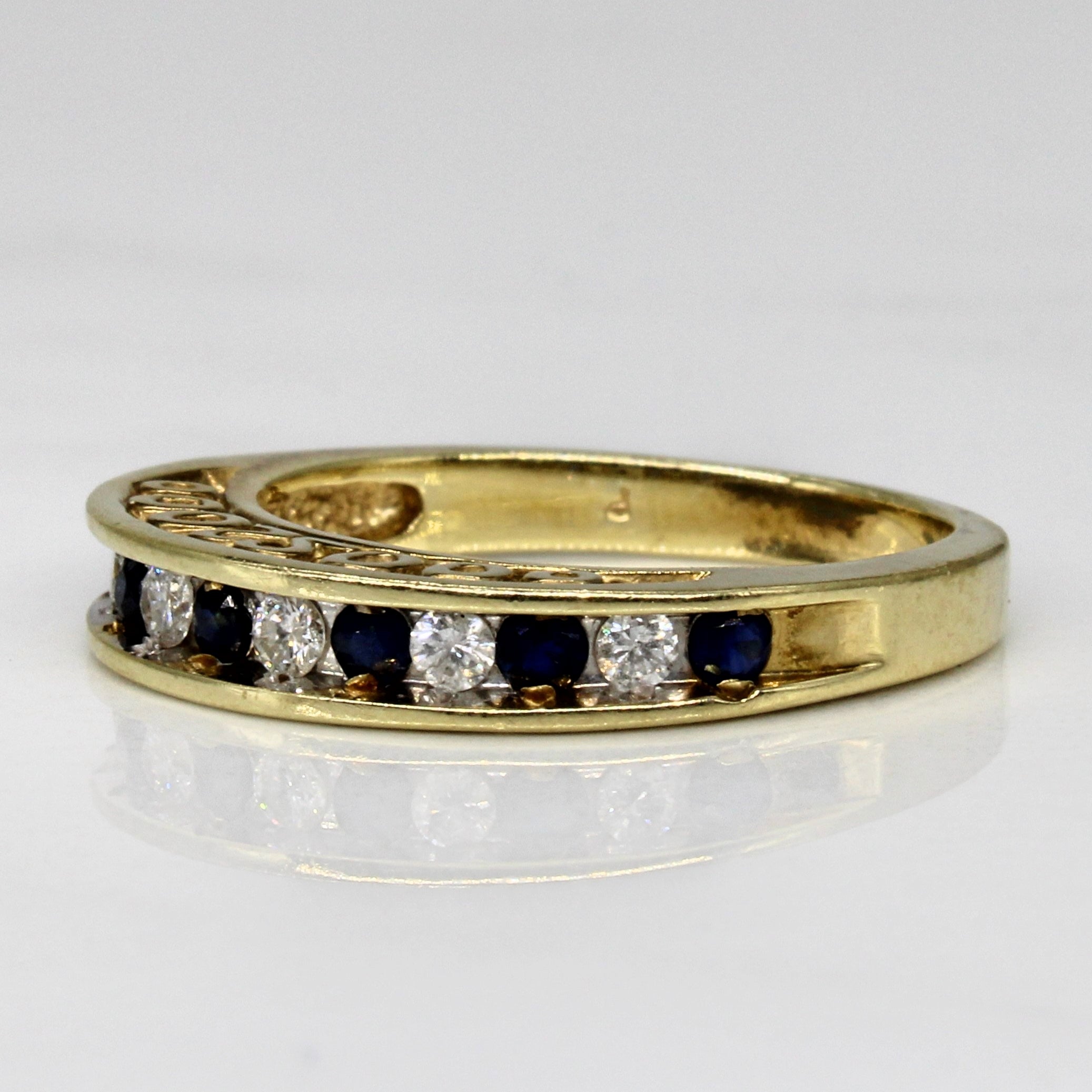High Profile Sapphire & Diamond Band | 0.23ctw, 0.18ctw | SZ 7 |