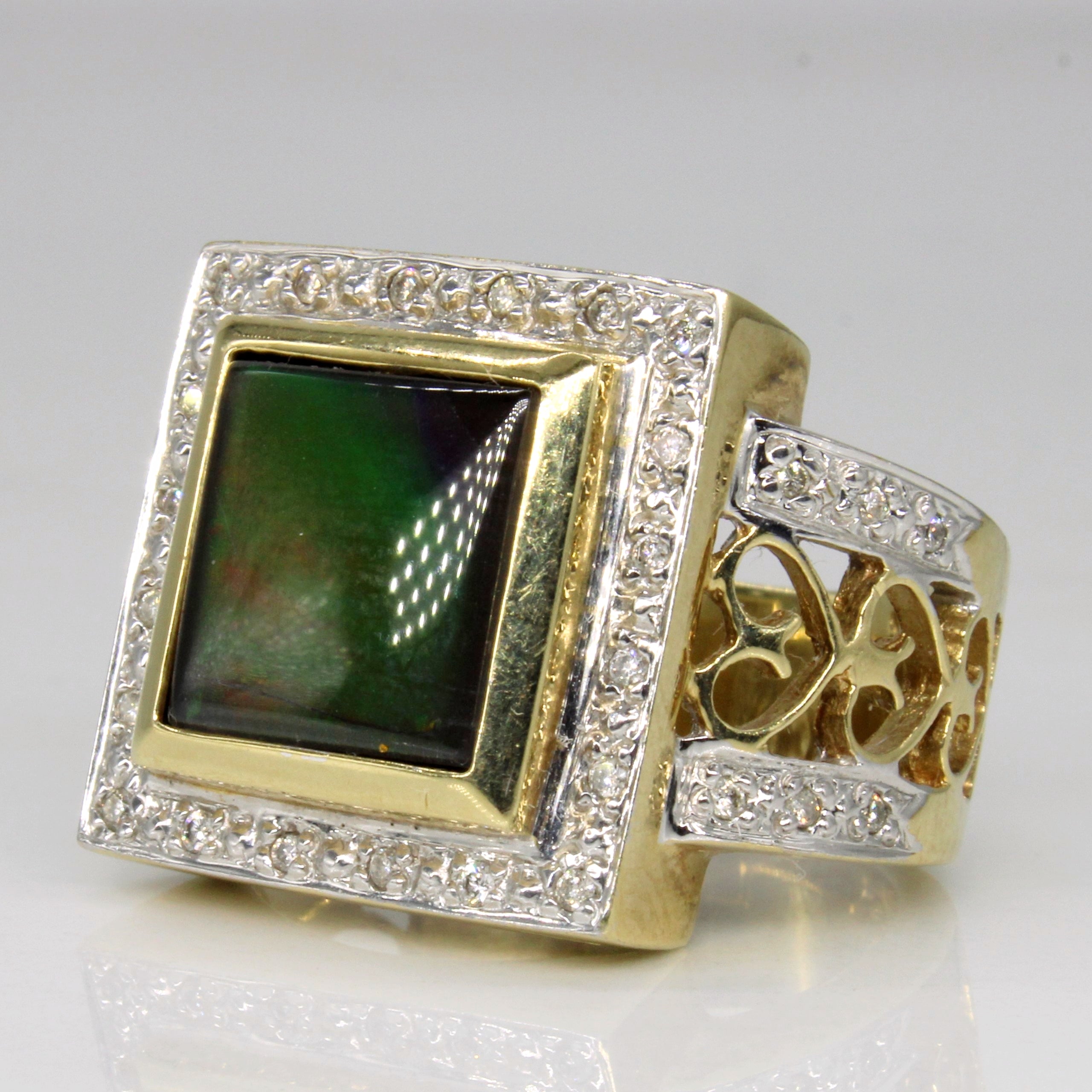 Ammolite & Diamond Cocktail Ring | 1.62ct, 0.16ctw | SZ 7 |