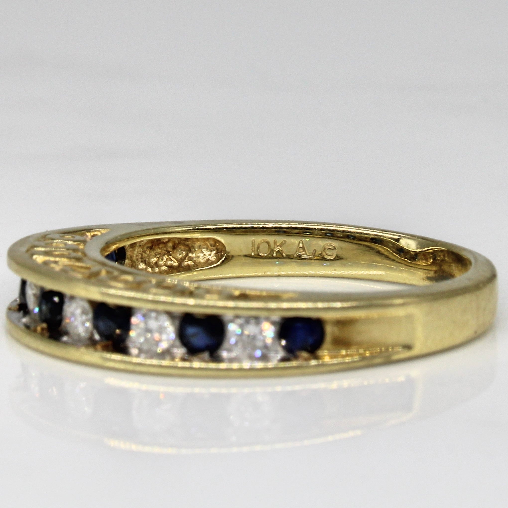 High Profile Sapphire & Diamond Band | 0.23ctw, 0.18ctw | SZ 7 |