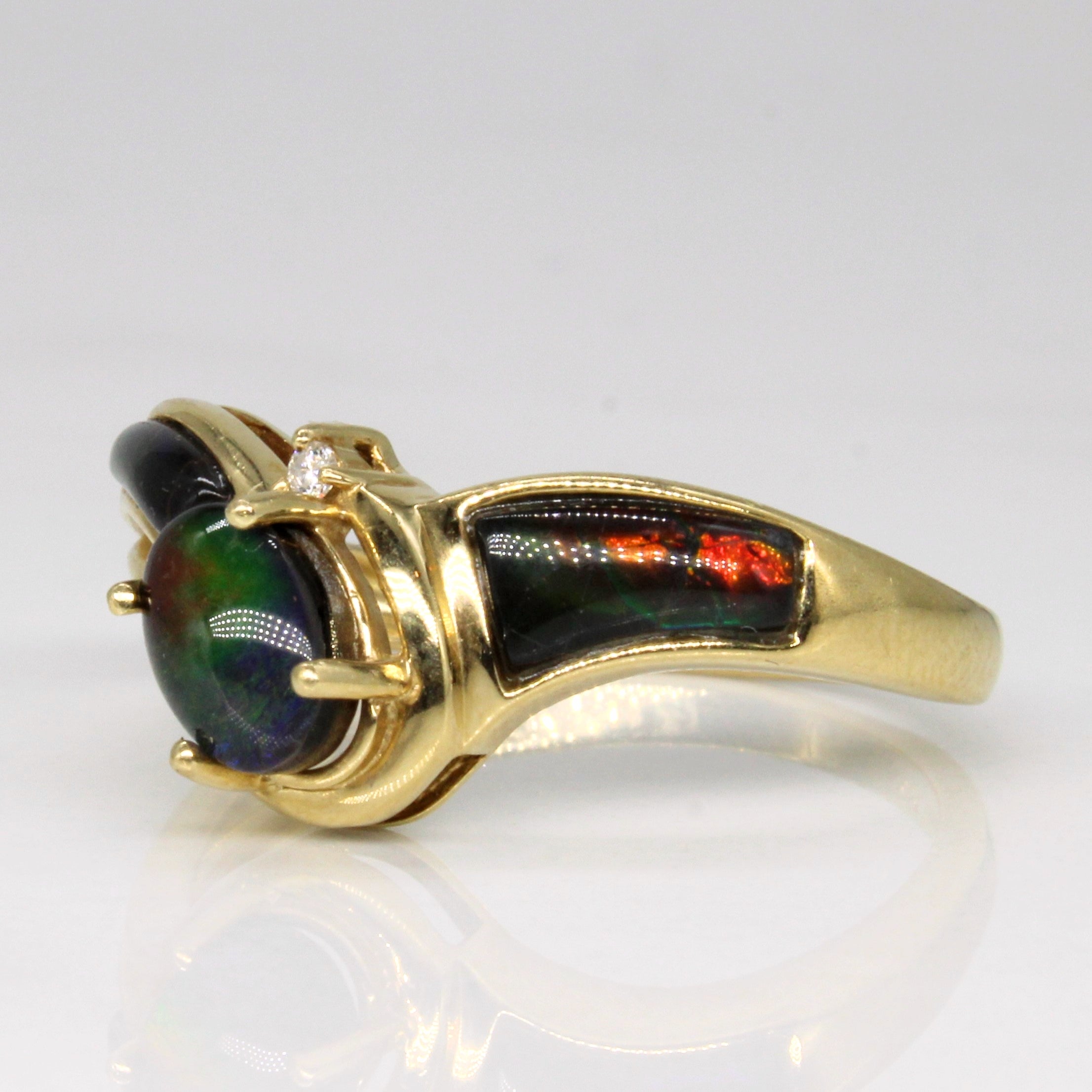 Ammolite & Diamond Waterfall Ring | 1.45ctw, 0.01ct | SZ 8.25 |