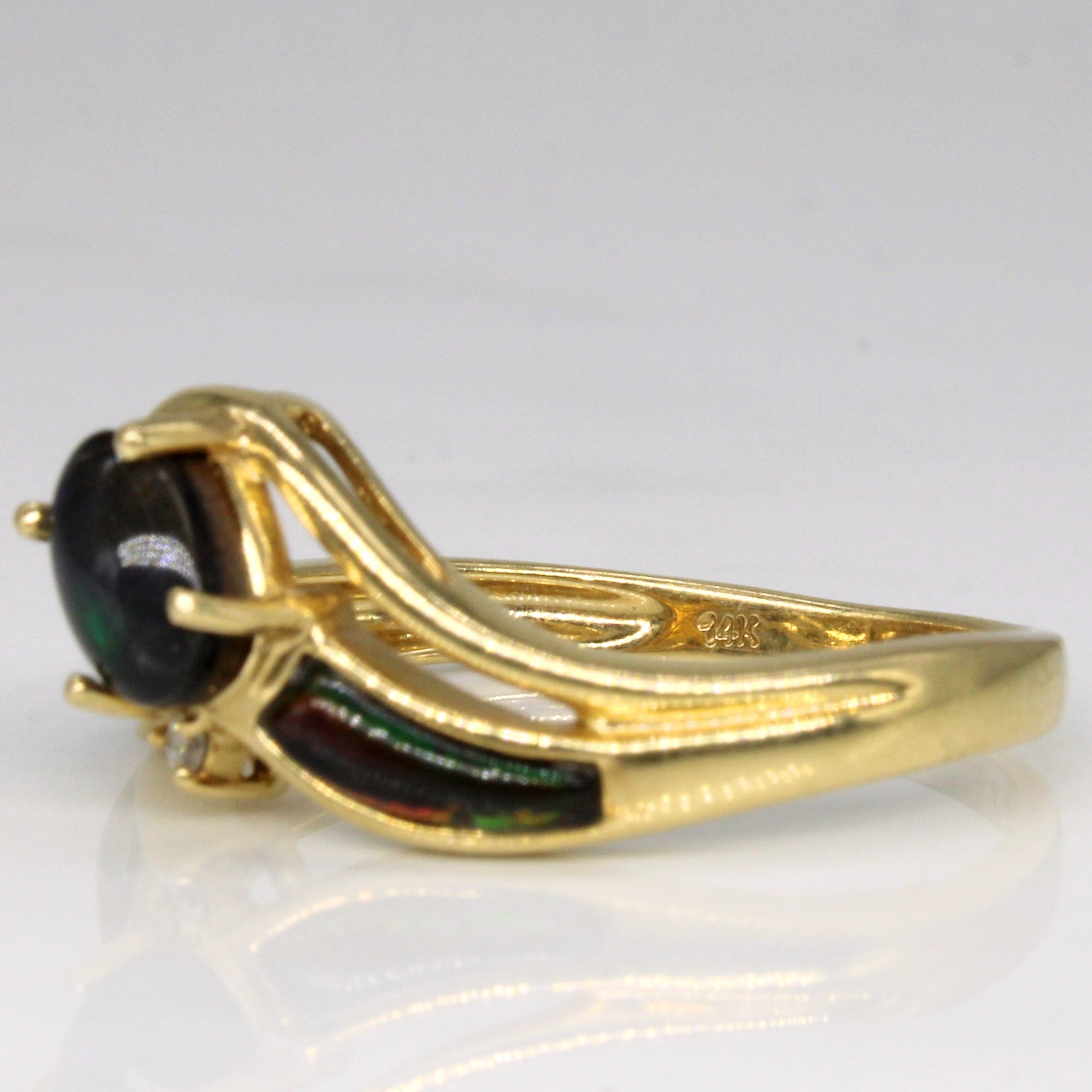 Ammolite & Diamond Waterfall Ring | 1.45ctw, 0.01ct | SZ 8.25 |