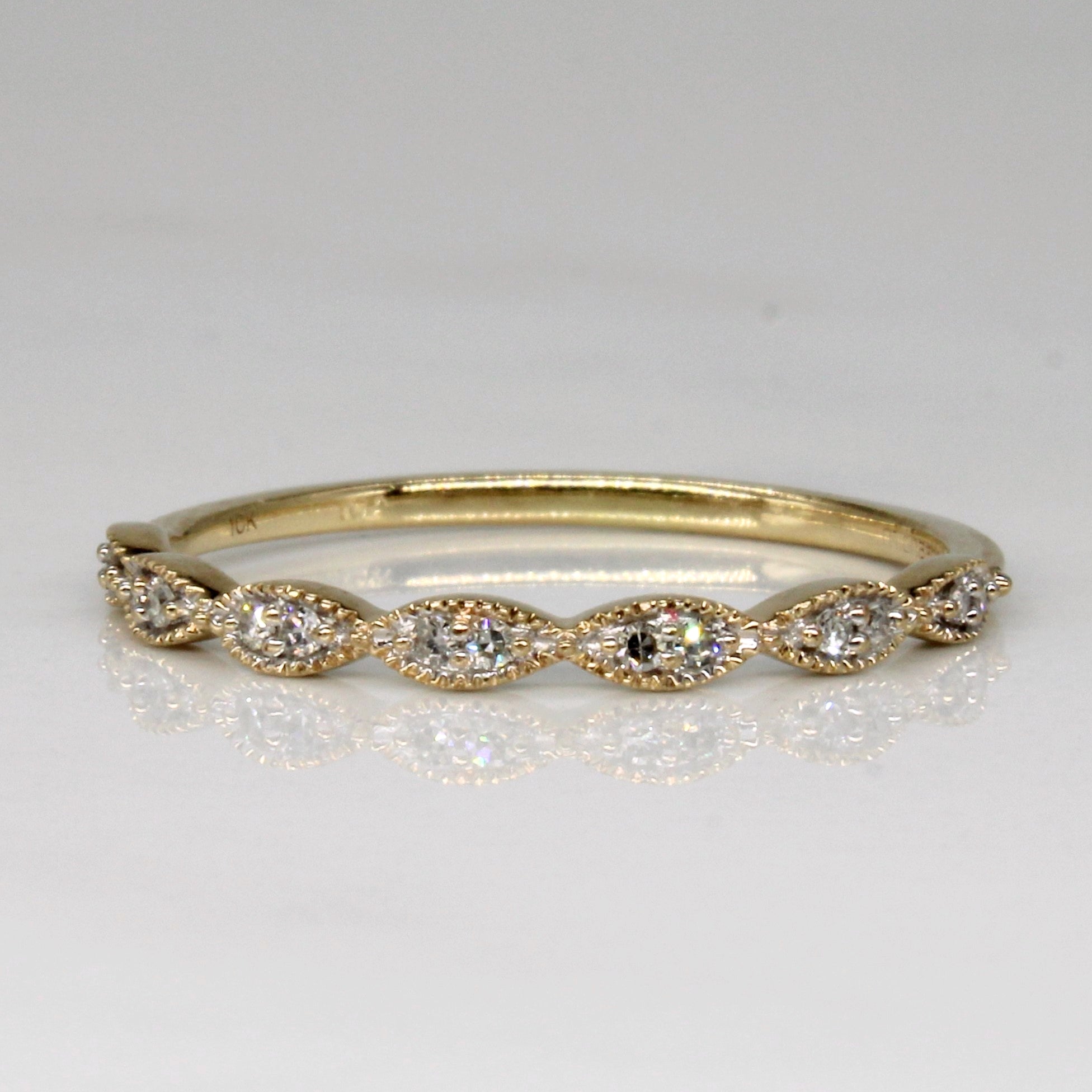 Scalloped Diamond Ring | 0.07ctw | SZ 8.5 |
