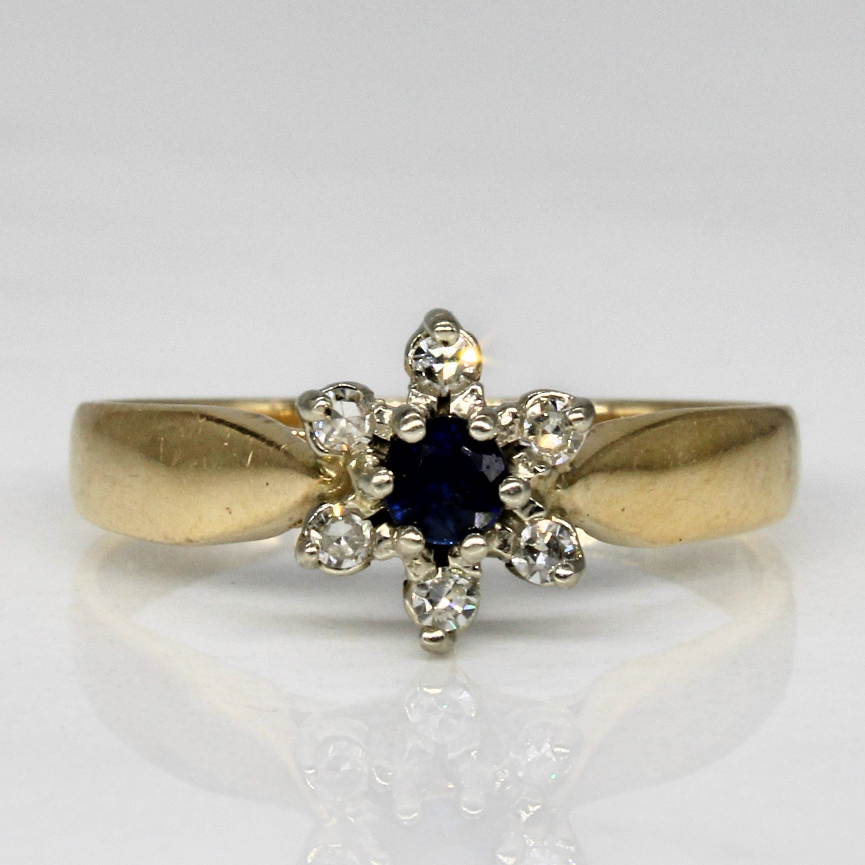 Petite Sapphire & Diamond Ring | 0.08ct, 0.06ctw | SZ 6 |
