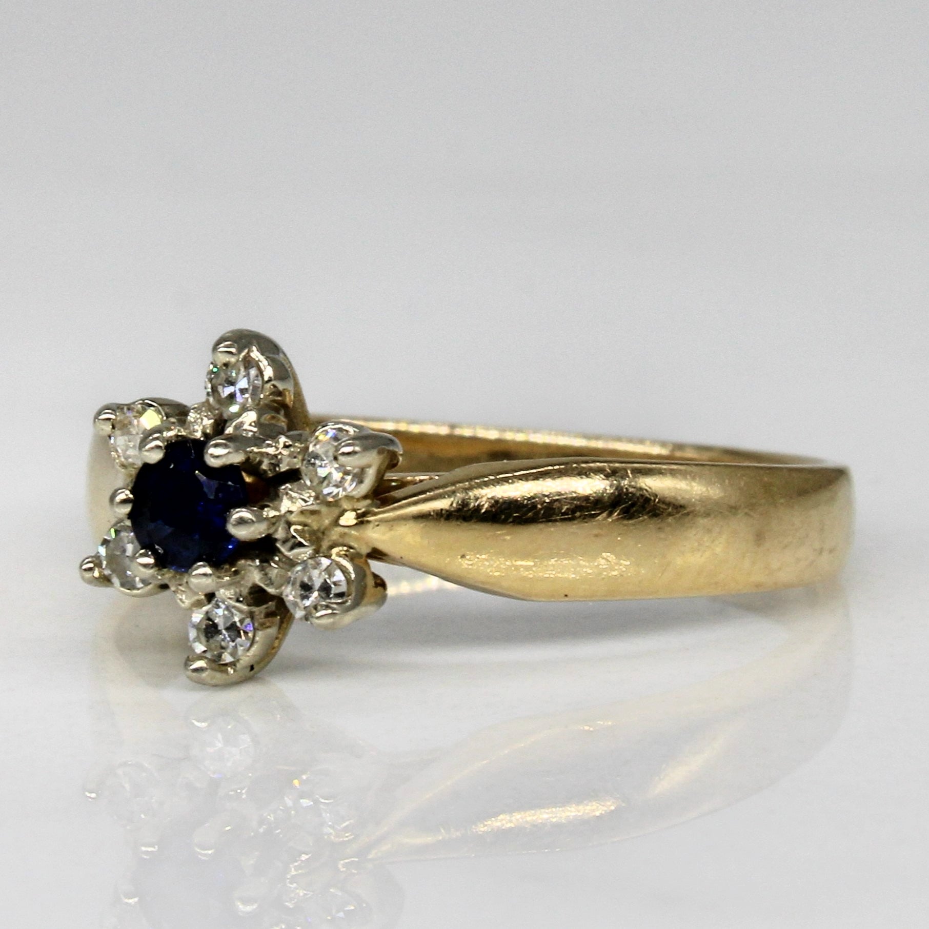 Petite Sapphire & Diamond Ring | 0.08ct, 0.06ctw | SZ 6 |