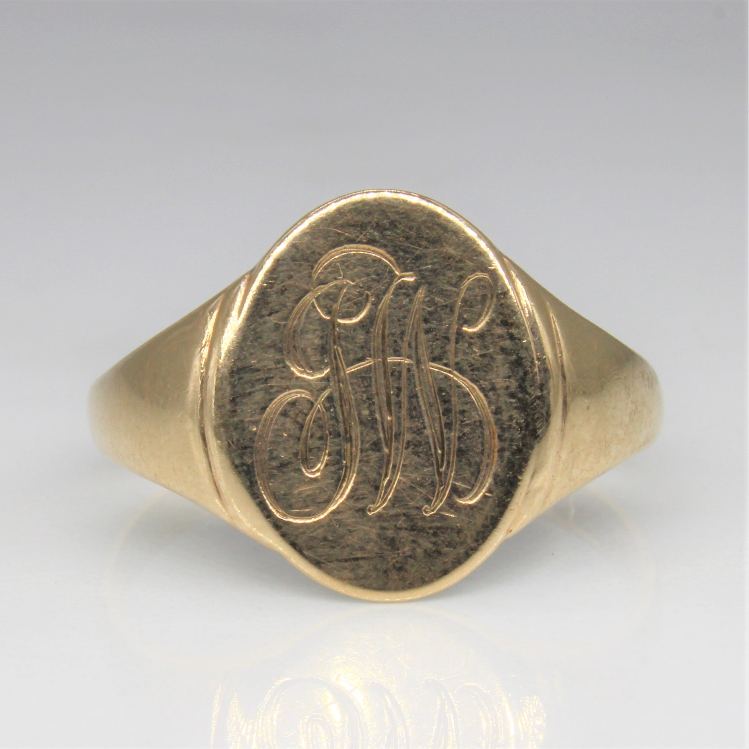Engraved Initial 'JW' Signet Ring | SZ 10.75 |