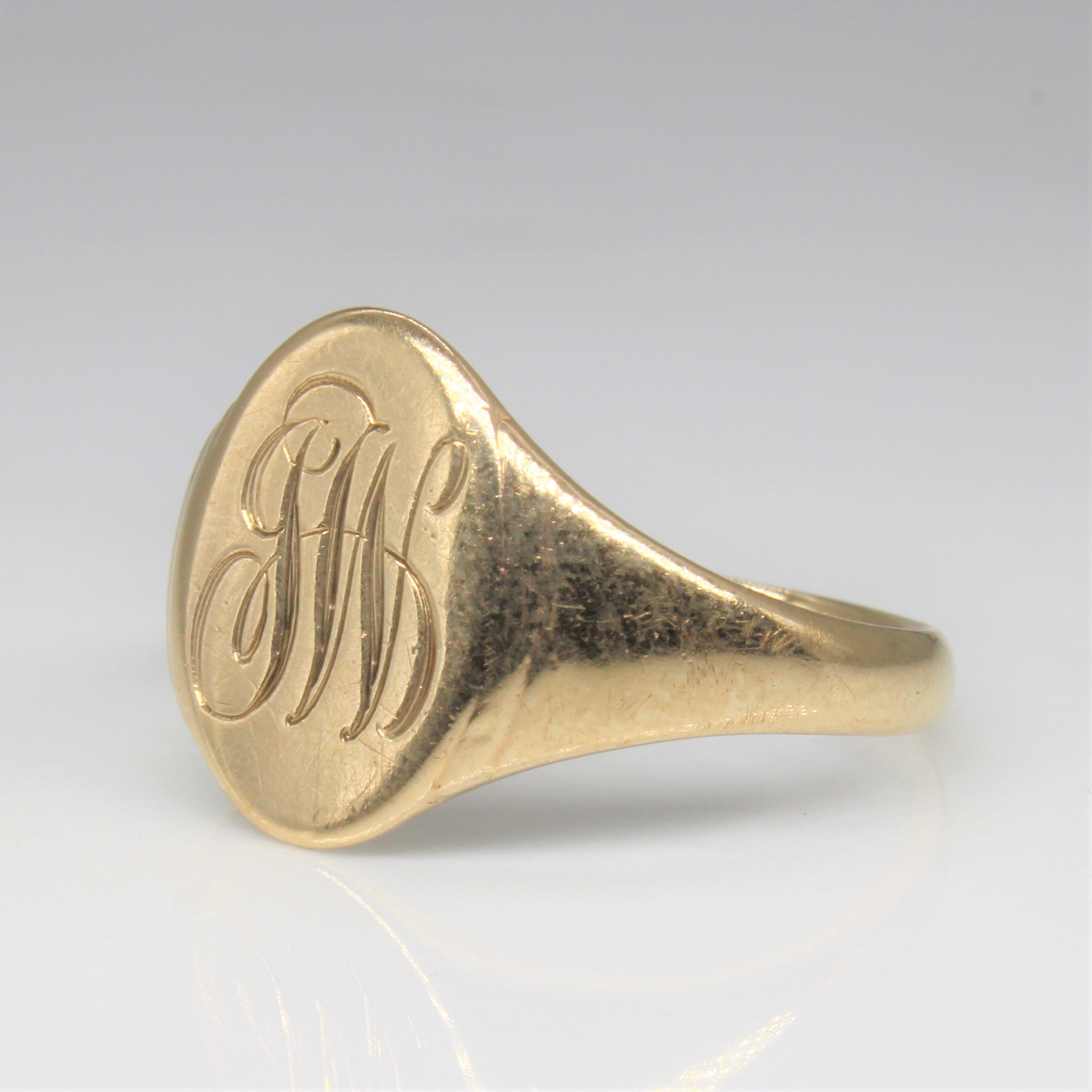 Engraved Initial 'JW' Signet Ring | SZ 10.75 |