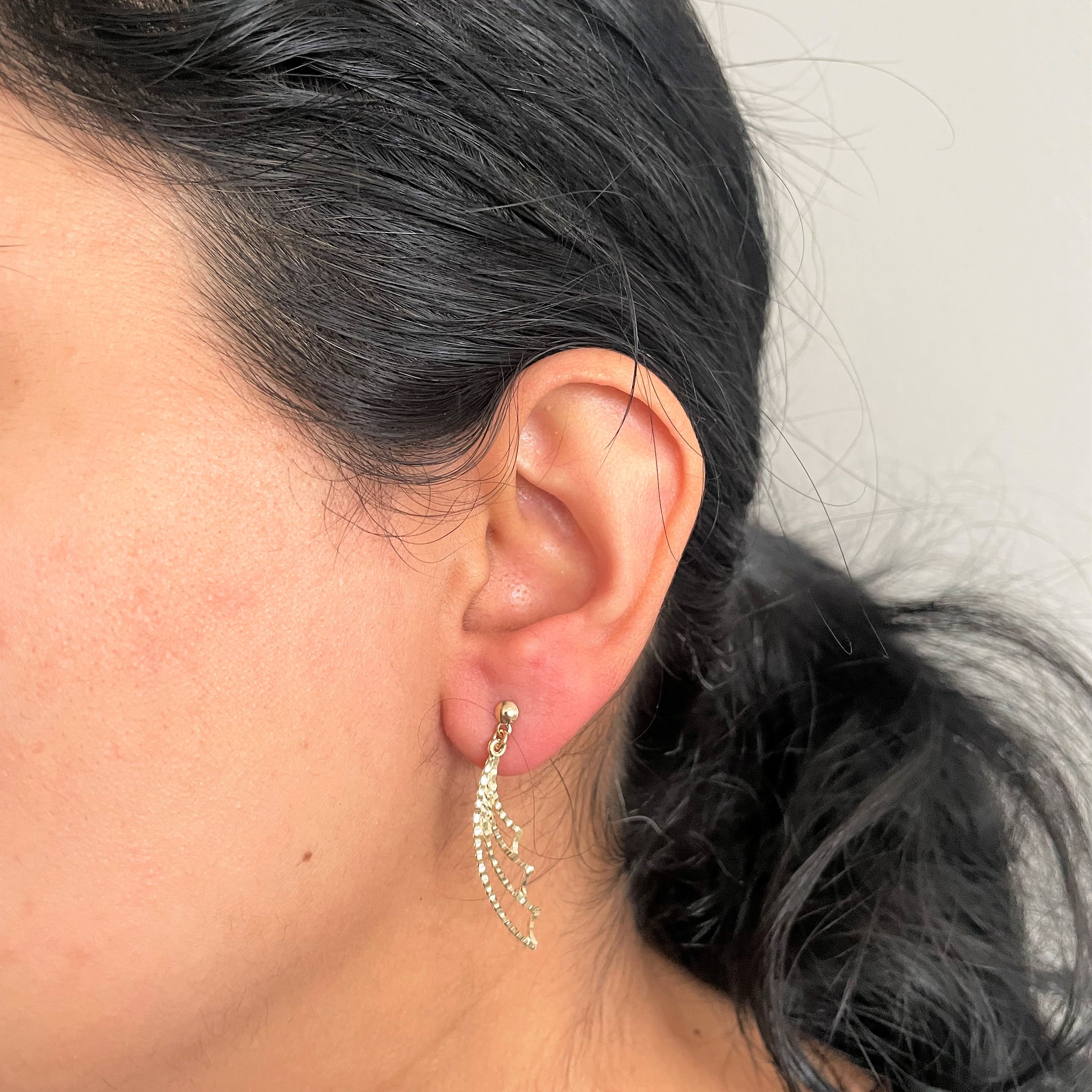 Boucles d'oreilles évasées en or jaune |