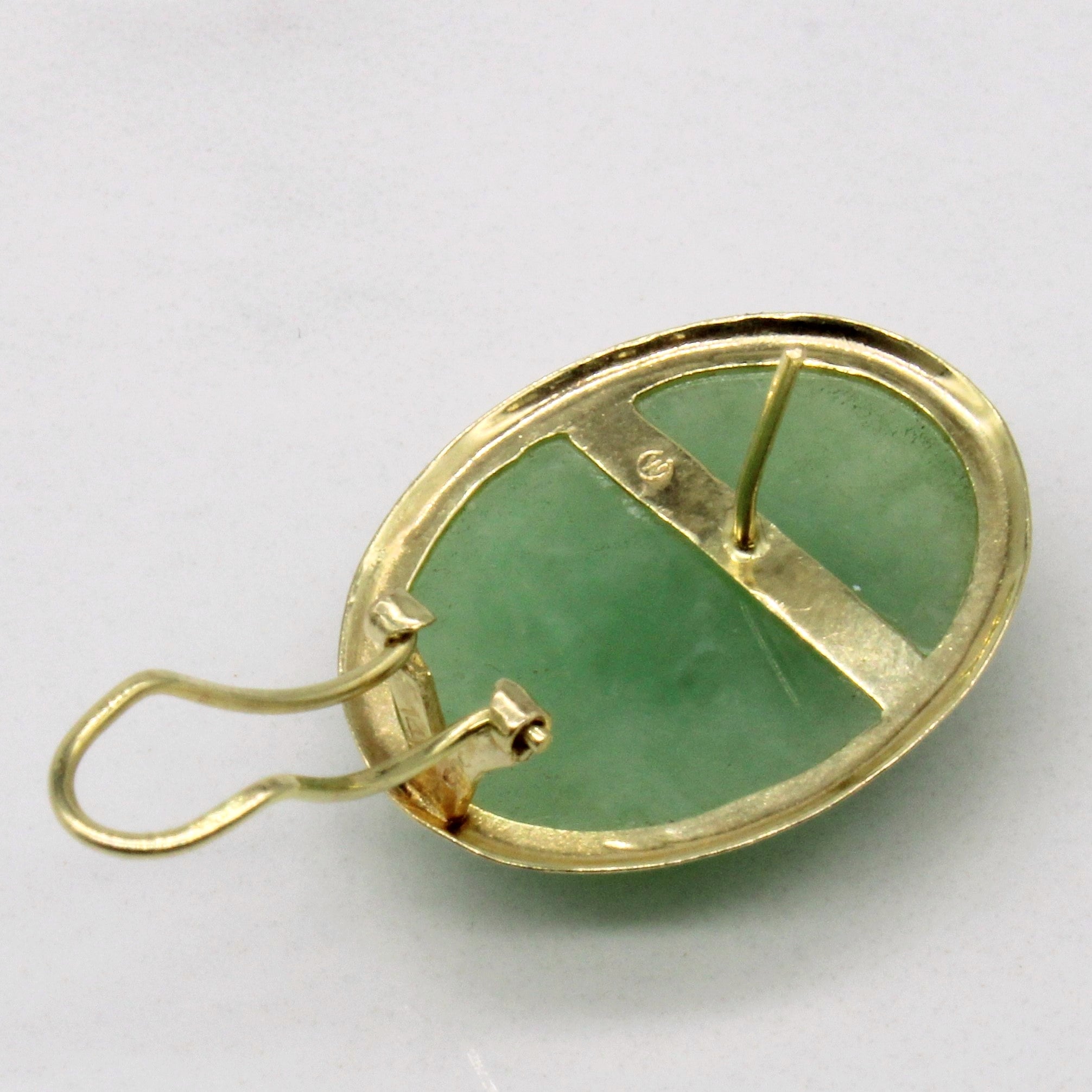 Jadeite Cabochon 14k Earrings | 27.60ctw |