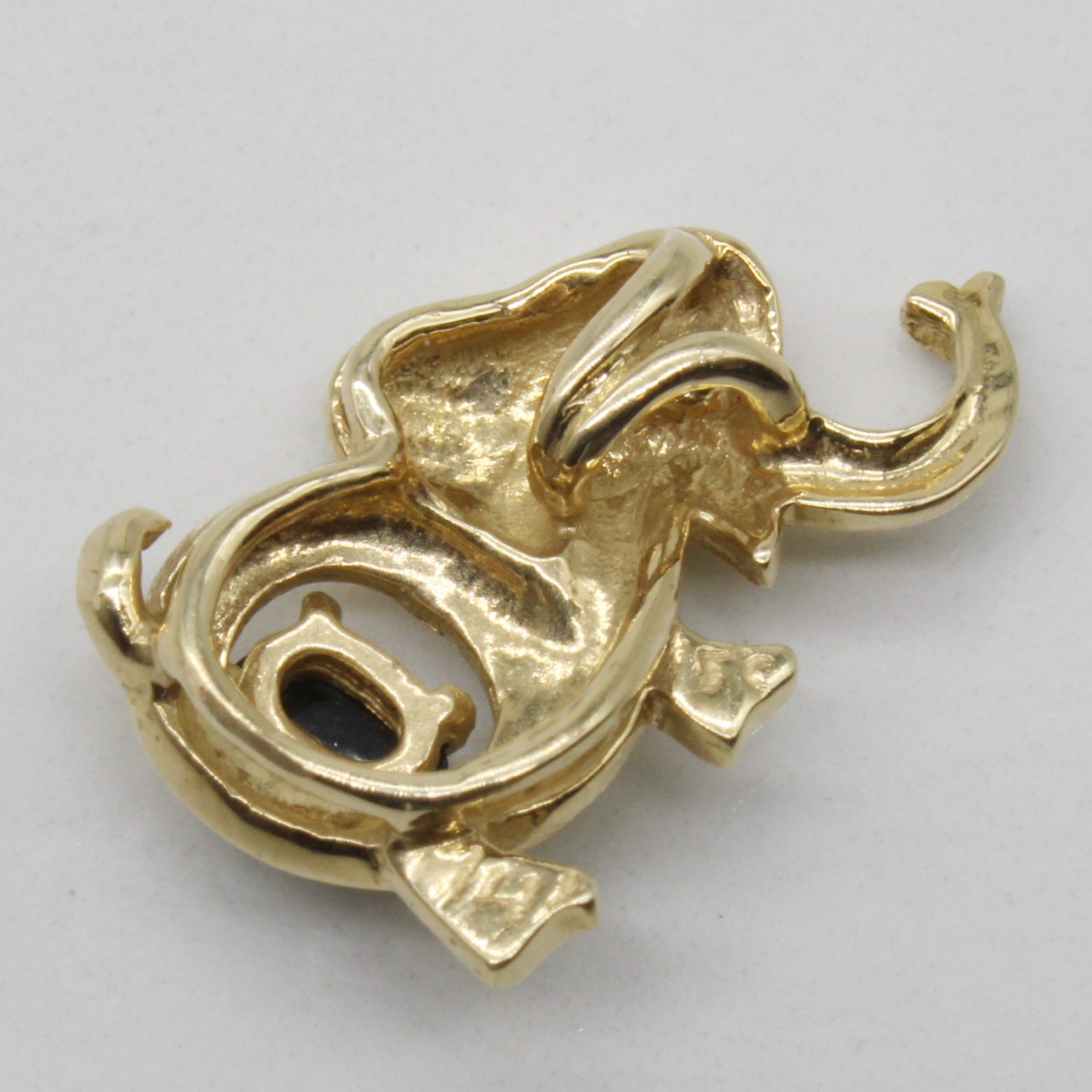 Onyx & Diamond Elephant Pendant | 0.16ct, 0.01ct |