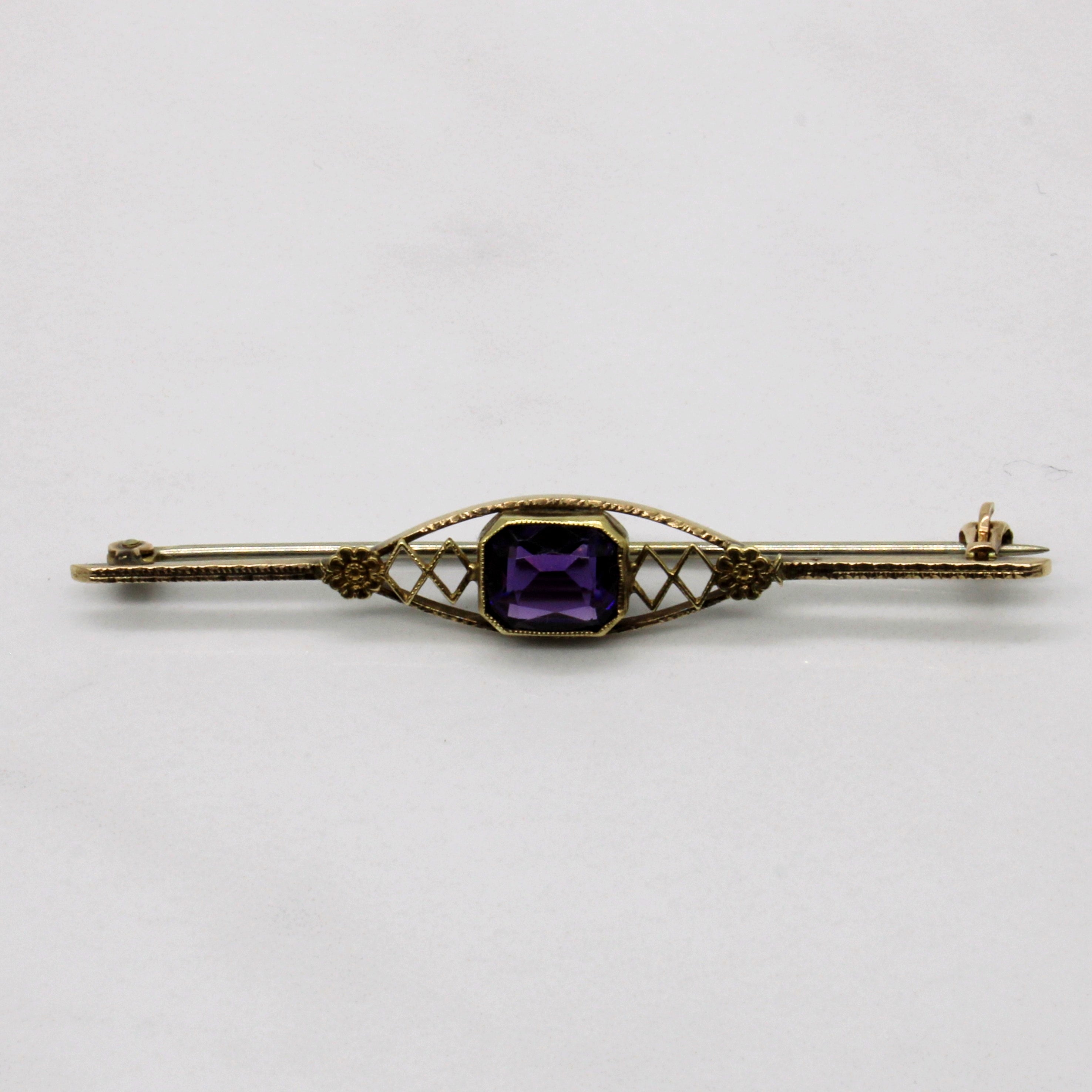 Purple Glass Brooch | 1.60ct |