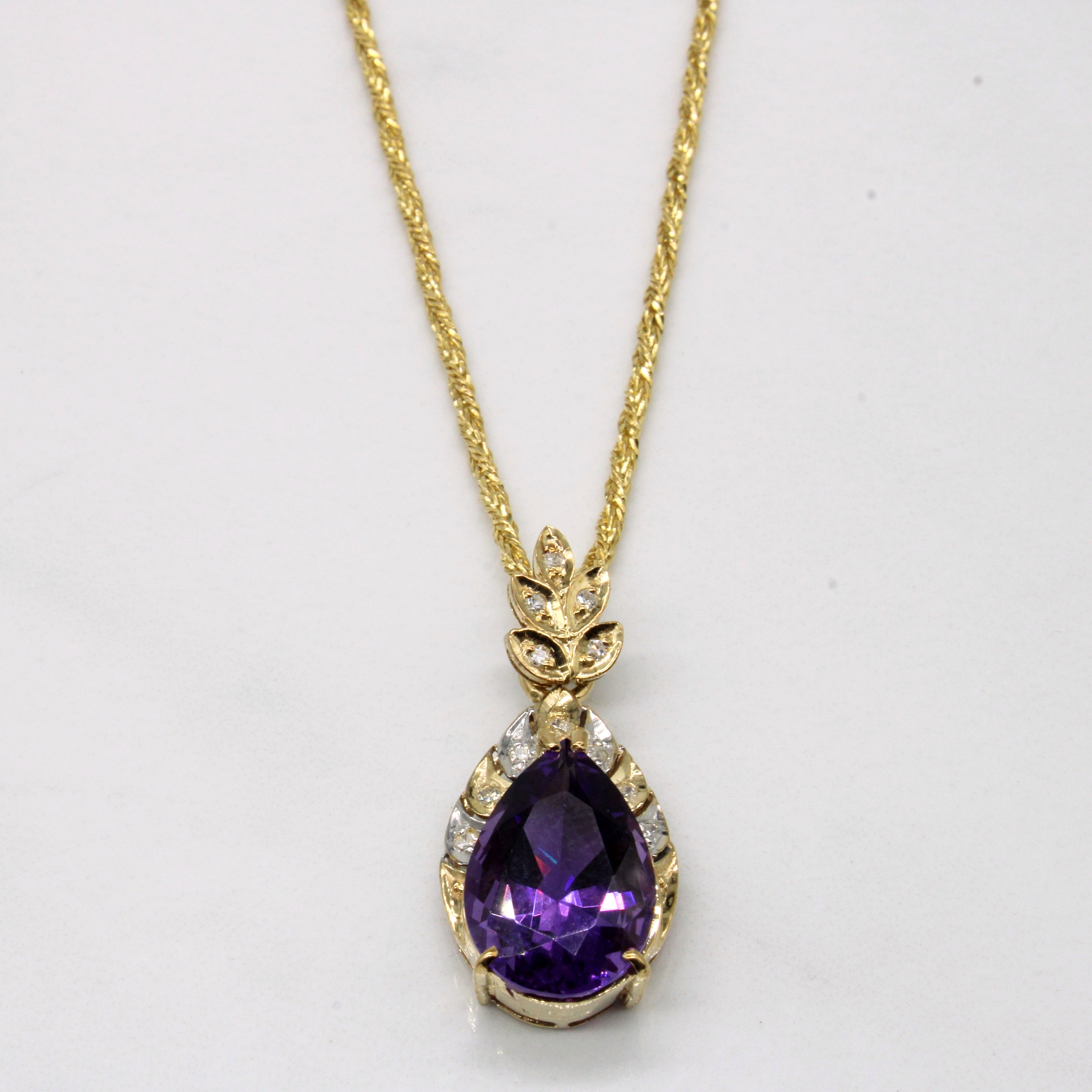 Amethyst & Diamond Necklace | 4.97ct, 0.07ctw | 16" |