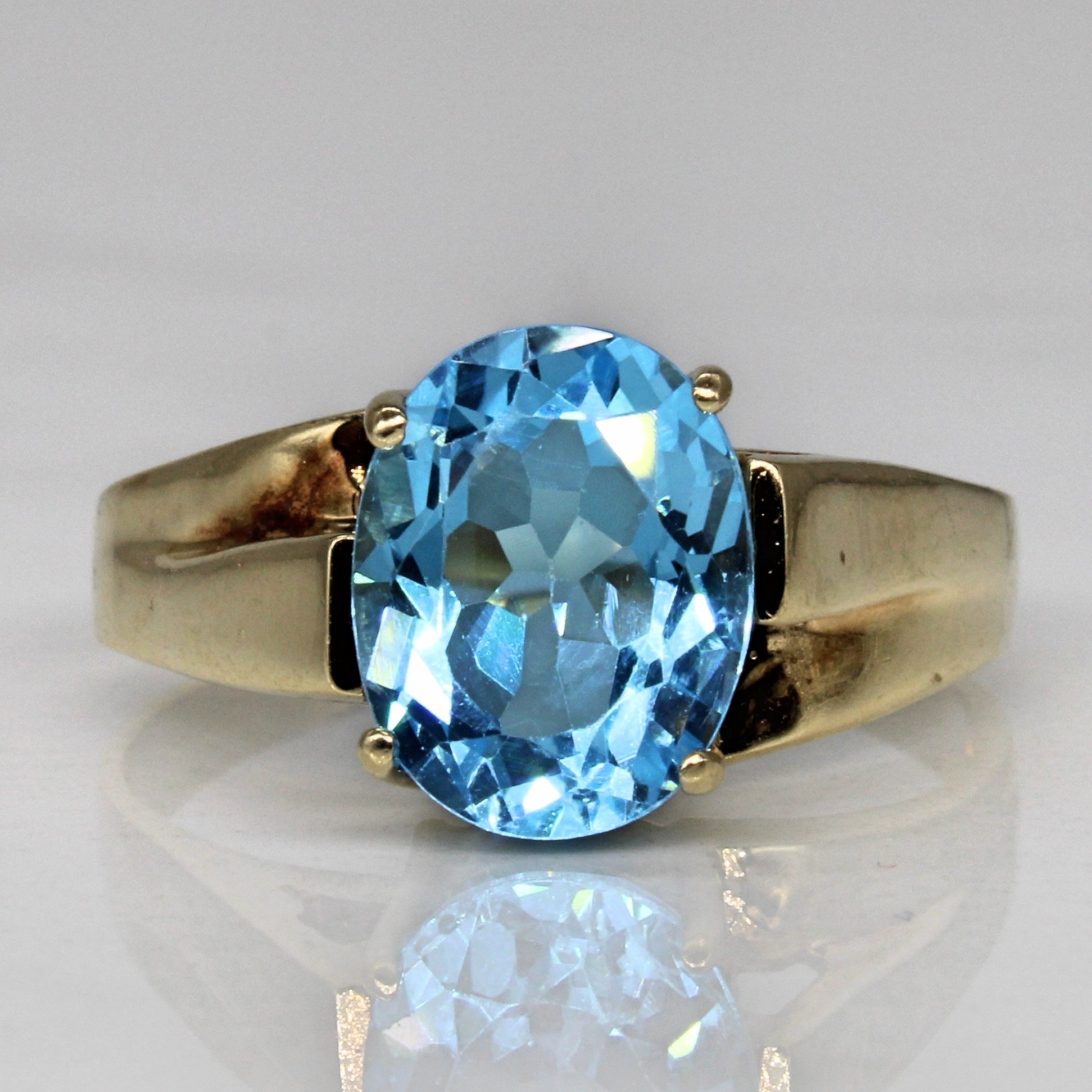 Blue Topaz Cocktail Ring | 3.00ct | SZ 9 |
