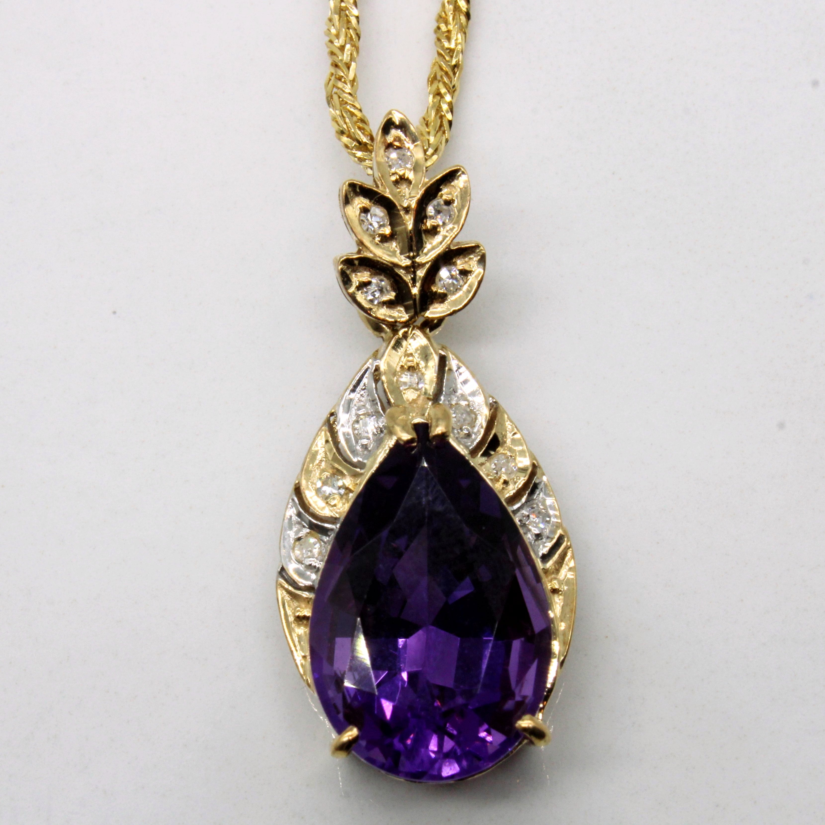 Amethyst & Diamond Necklace | 4.97ct, 0.07ctw | 16" |