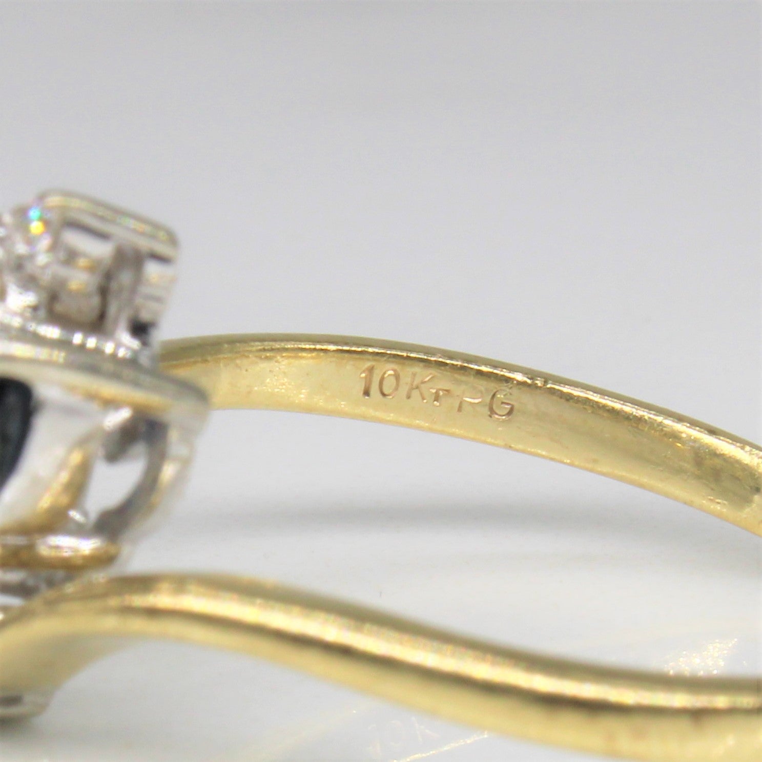 Marquise Sapphire & Diamond Bypass Ring | 0.50ctw, 0.08ctw | SZ 7.5 |