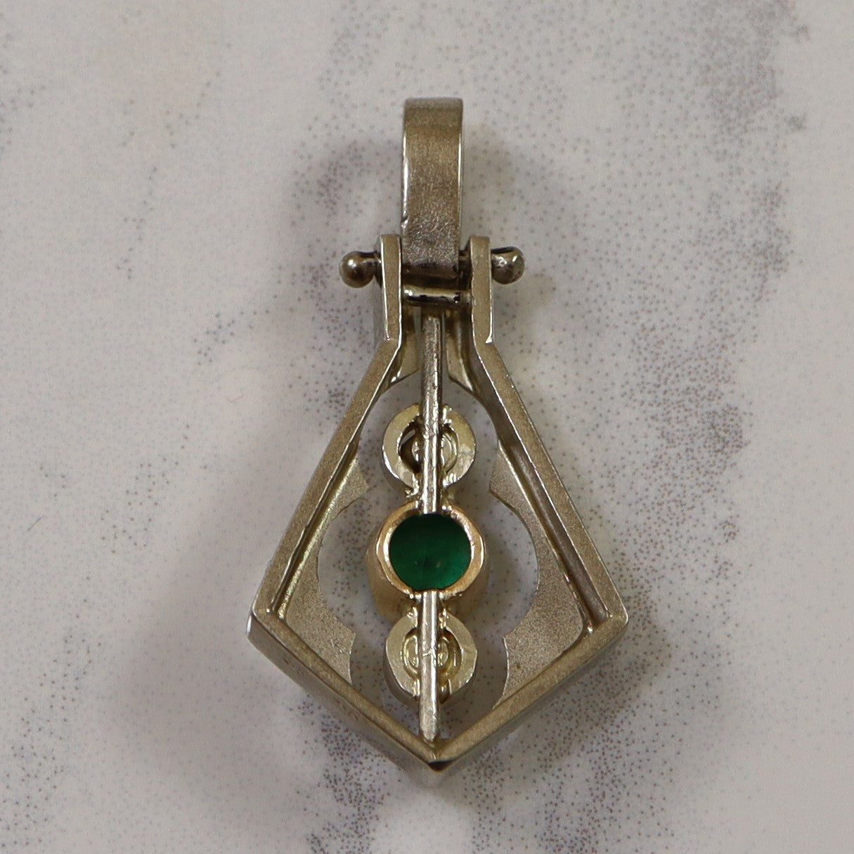 Emerald & Diamond Cut Out Drop Pendant | 0.08ctw, 0.40ct |