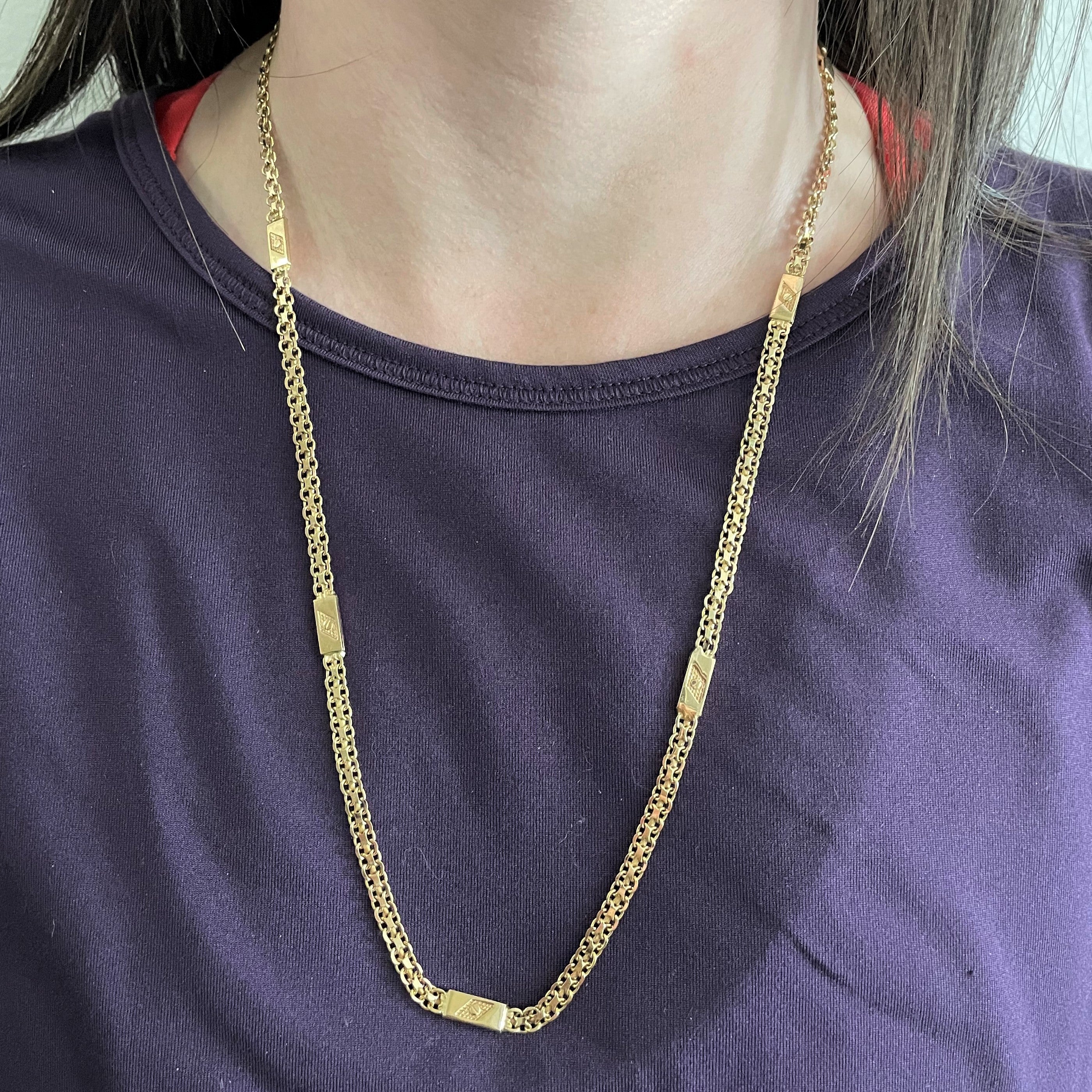 14k Yellow Gold Fancy Bismarck Chain | 24" |