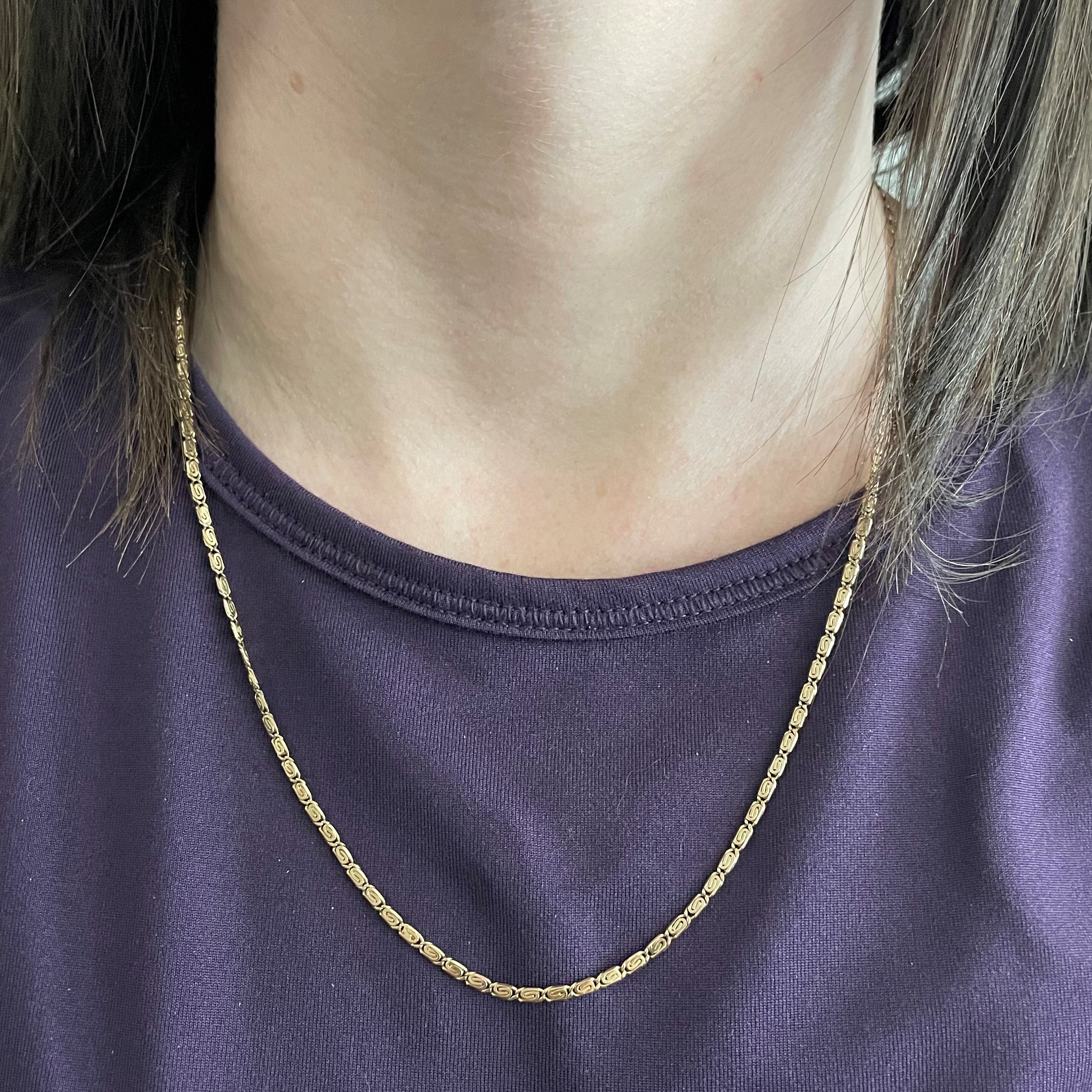 14k Yellow Gold Scroll Chain | 20"|