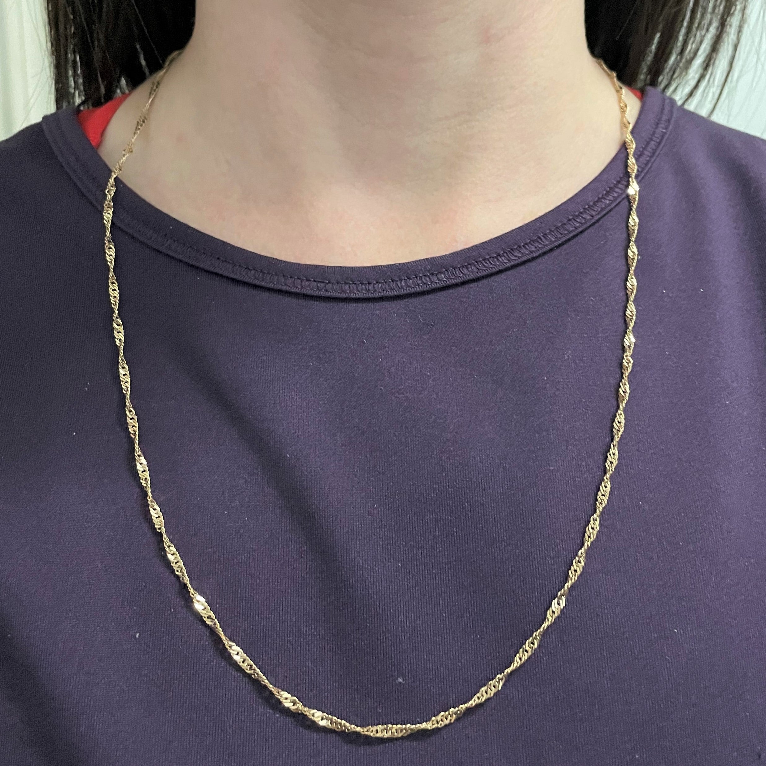10k Yellow Gold Singapore Chain | 24"|