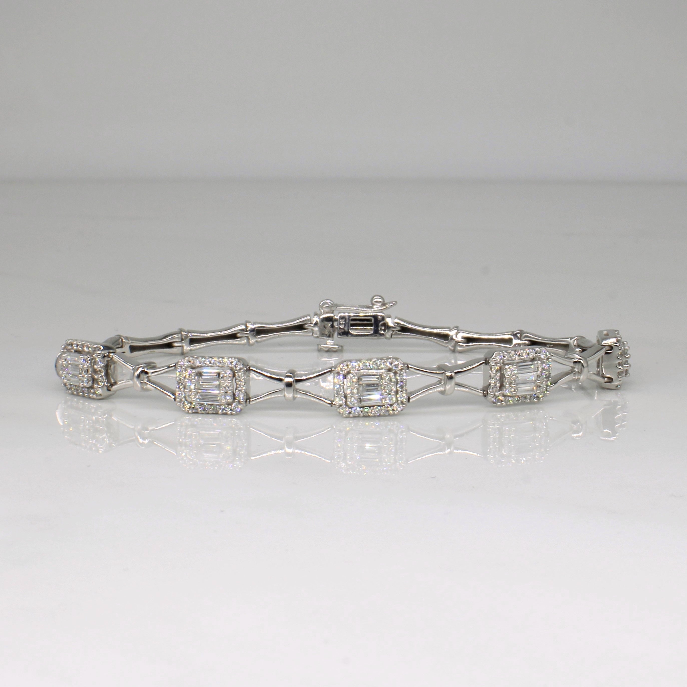 Diamond Cross Link Bracelet | 1.00ctw | 6.5" |