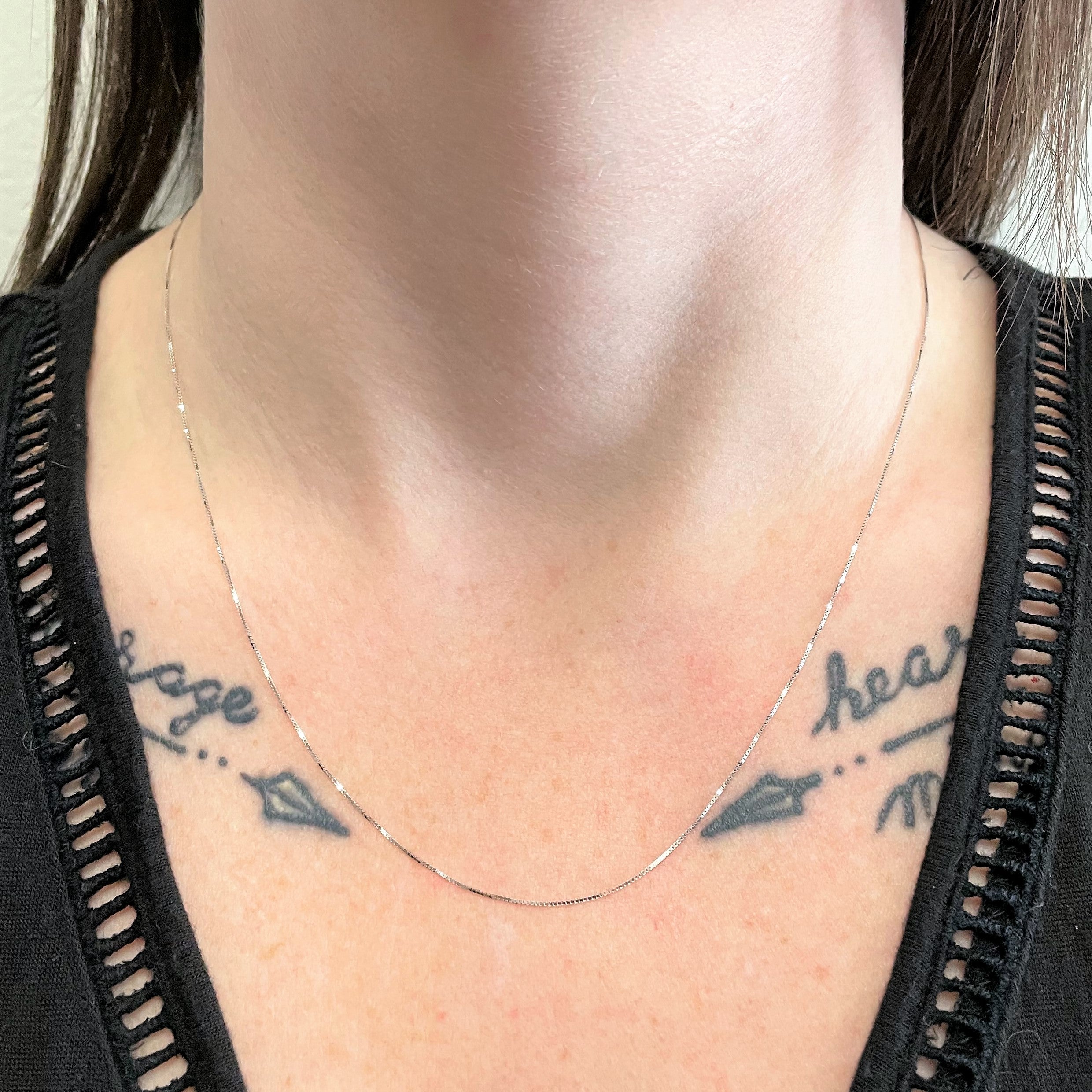 '100 Ways' White Gold Adjustable Box Chain |