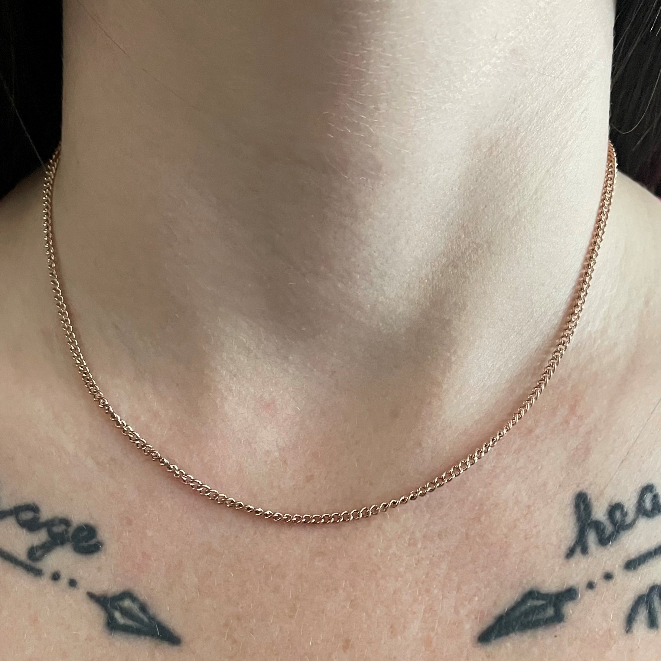 9k Rose Gold Cable Chain | 16"|