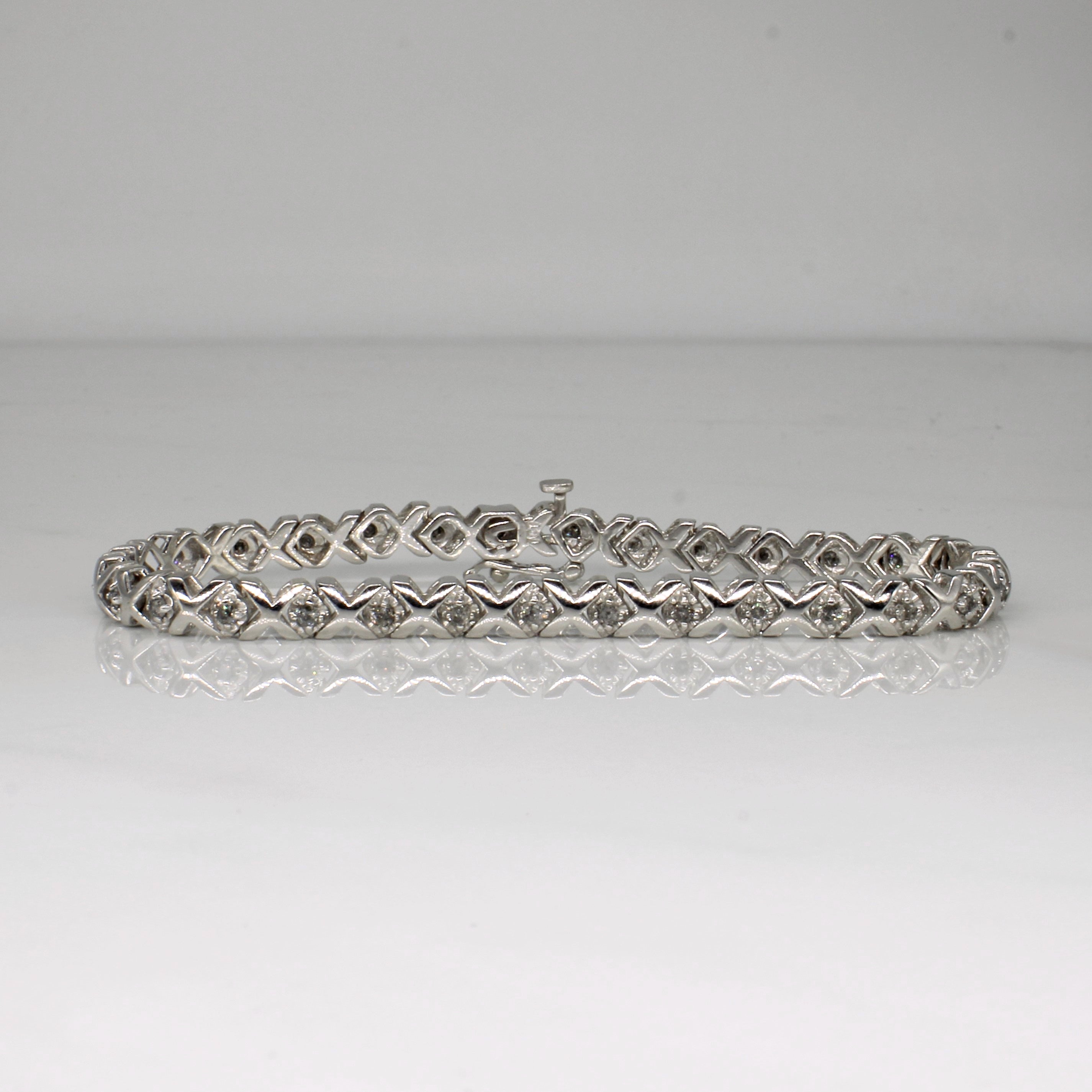 XO Diamond Tennis Bracelet | 0.75ctw | 7" |