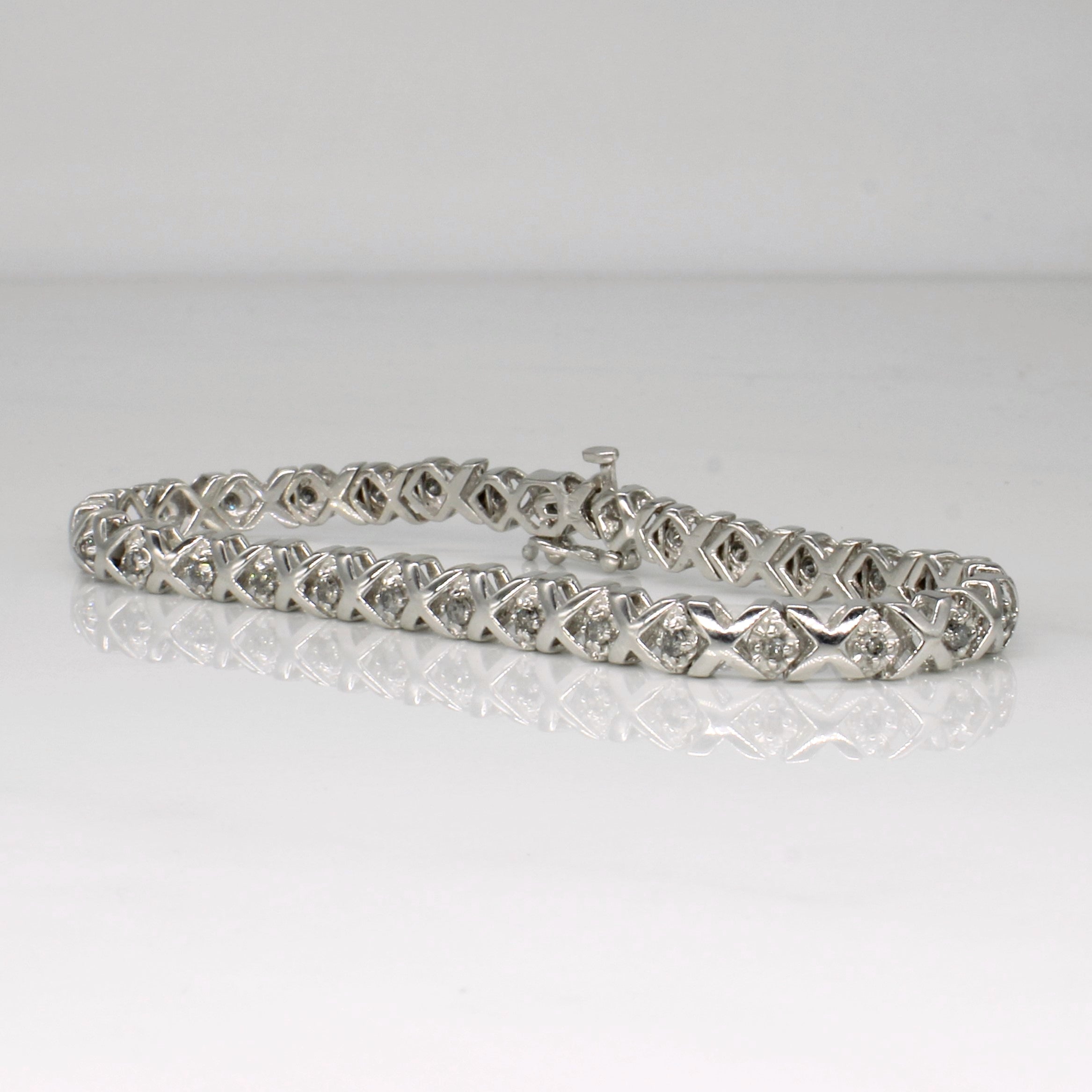 XO Diamond Tennis Bracelet | 0.75ctw | 7" |