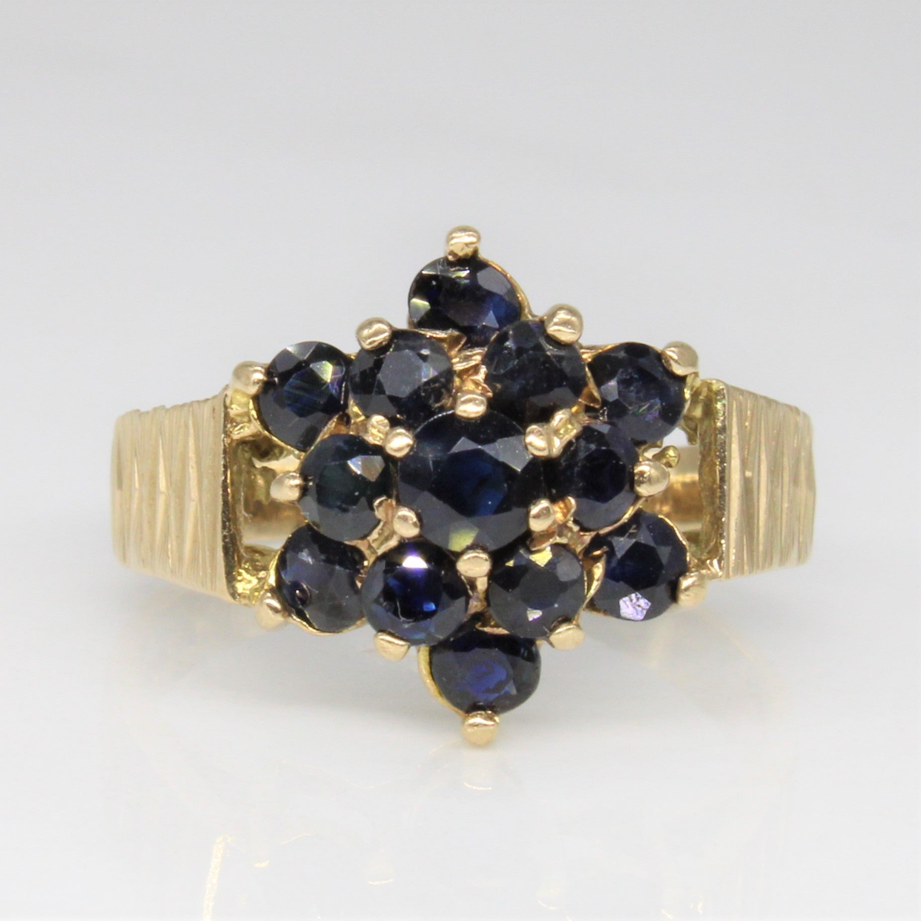 Textured Sapphire Cluster Ring | 1.30ctw | SZ 6.25 |