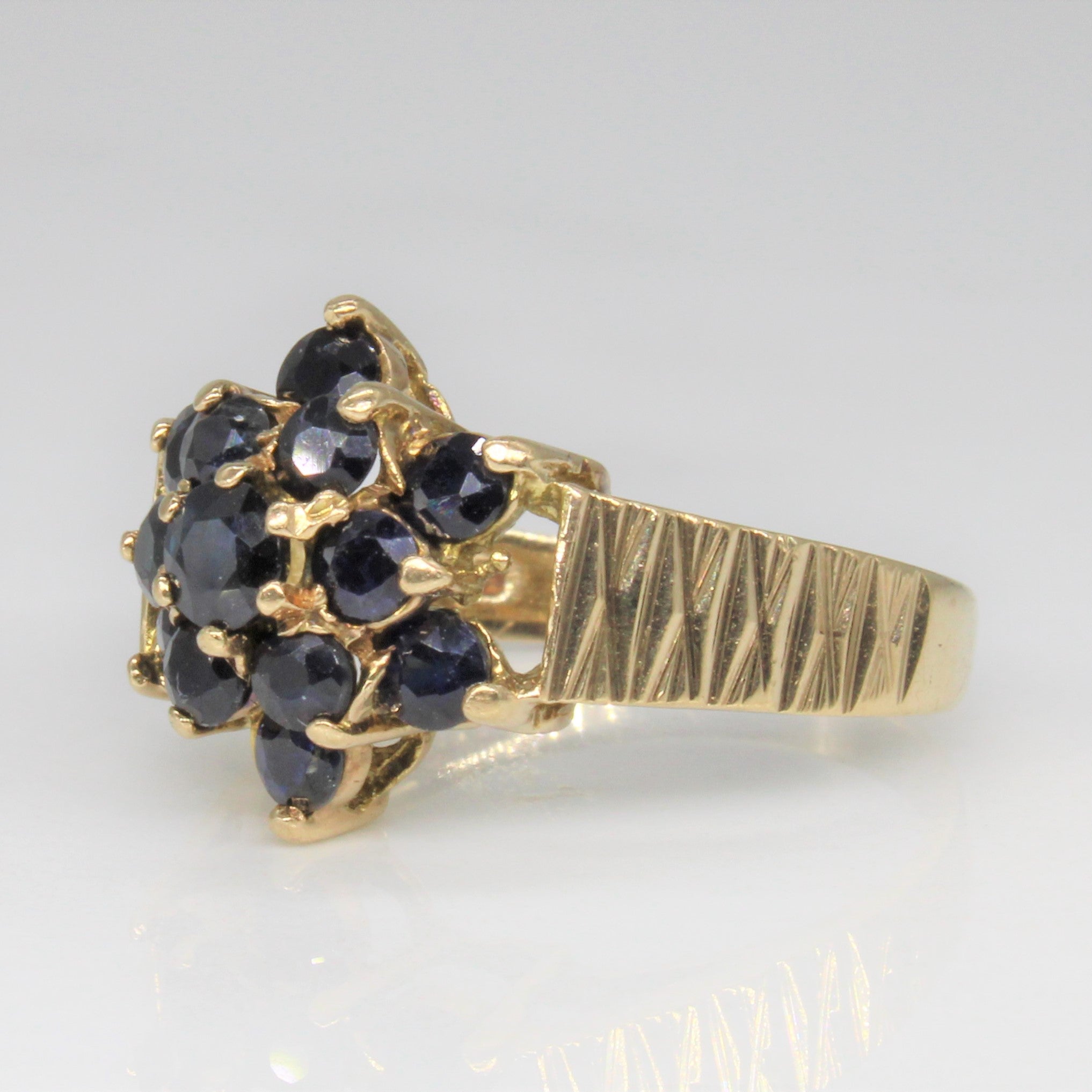 Textured Sapphire Cluster Ring | 1.30ctw | SZ 6.25 |