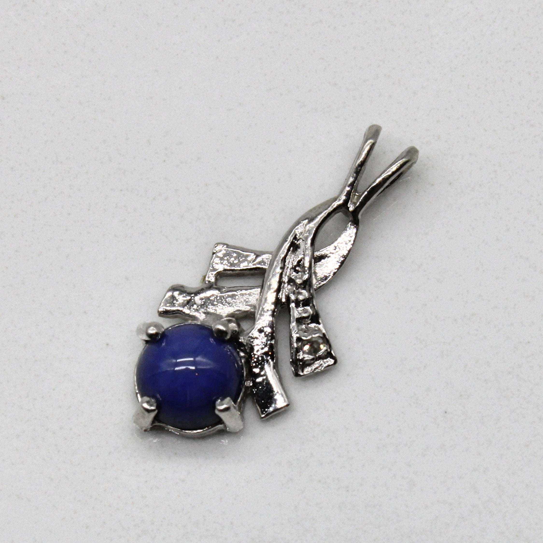Synthetic Star Sapphire & Diamond Pendant | 0.50ct, 0.01ct |