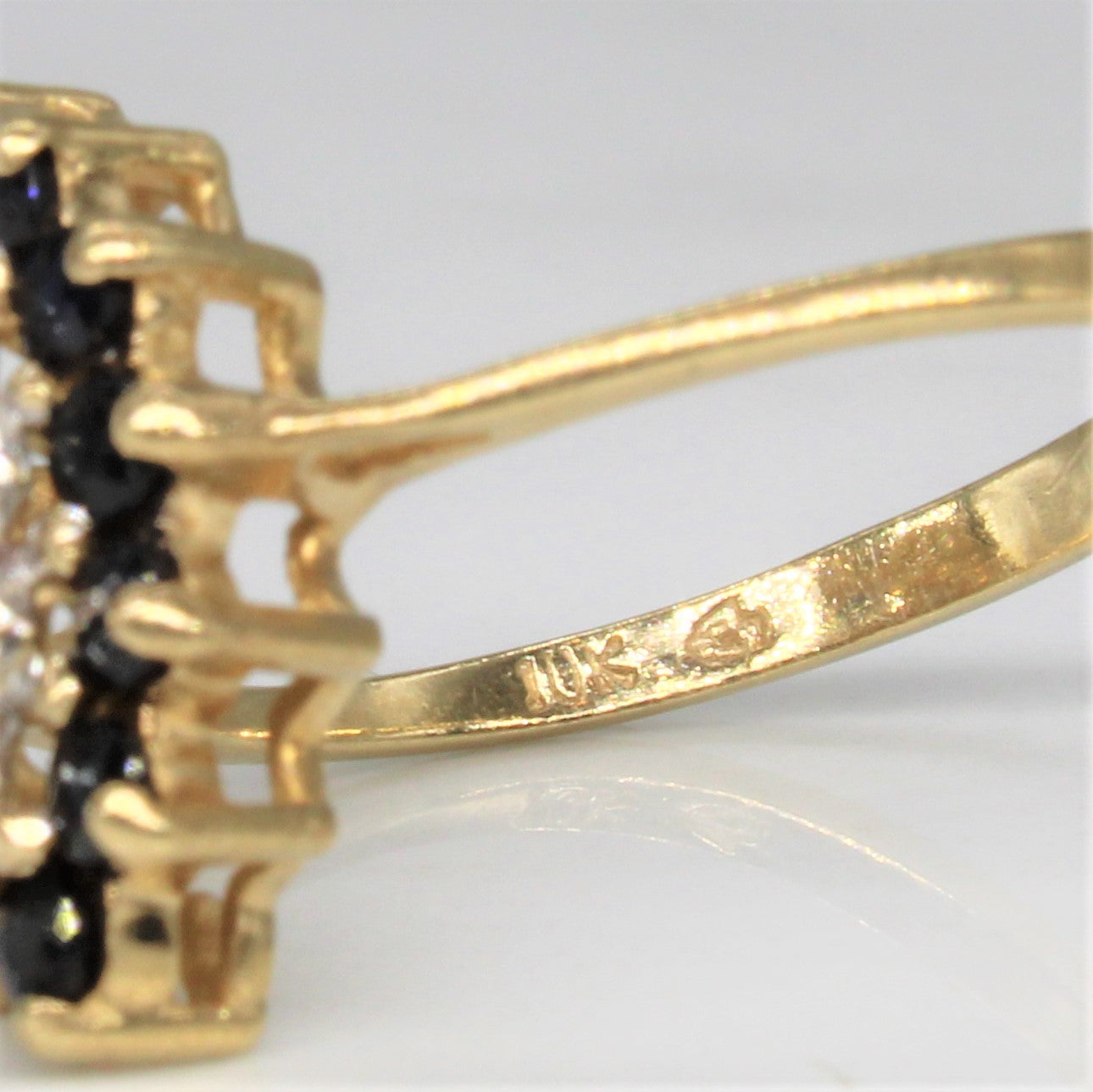Sapphire & Diamond Marquise Shaped Cluster Ring | 0.75ctw, 0.04ctw | SZ 5.5 |