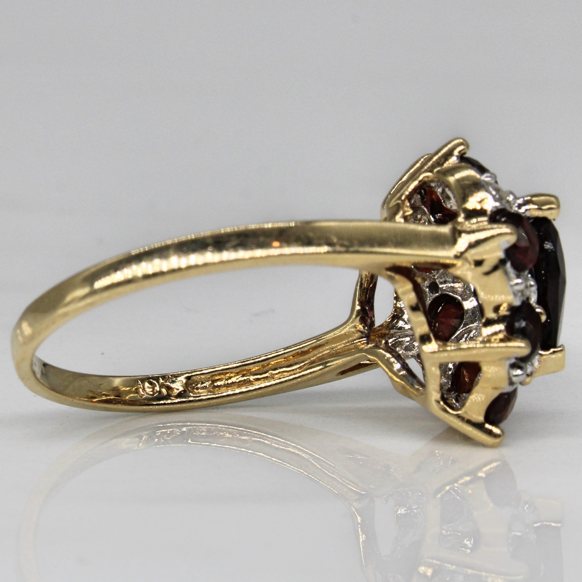 Garnet & Diamond Heart Ring | 2.66ctw, 0.04ctw | SZ 7.5 |