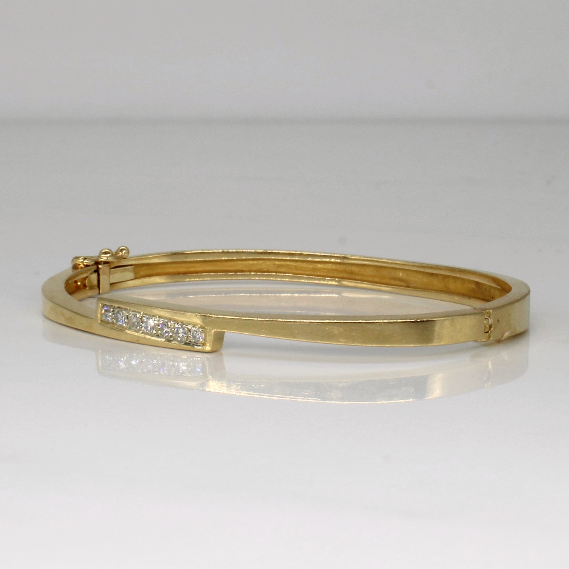 Diagonal Pave Diamond Bar Bracelet | 0.15ctw | 6.5" |