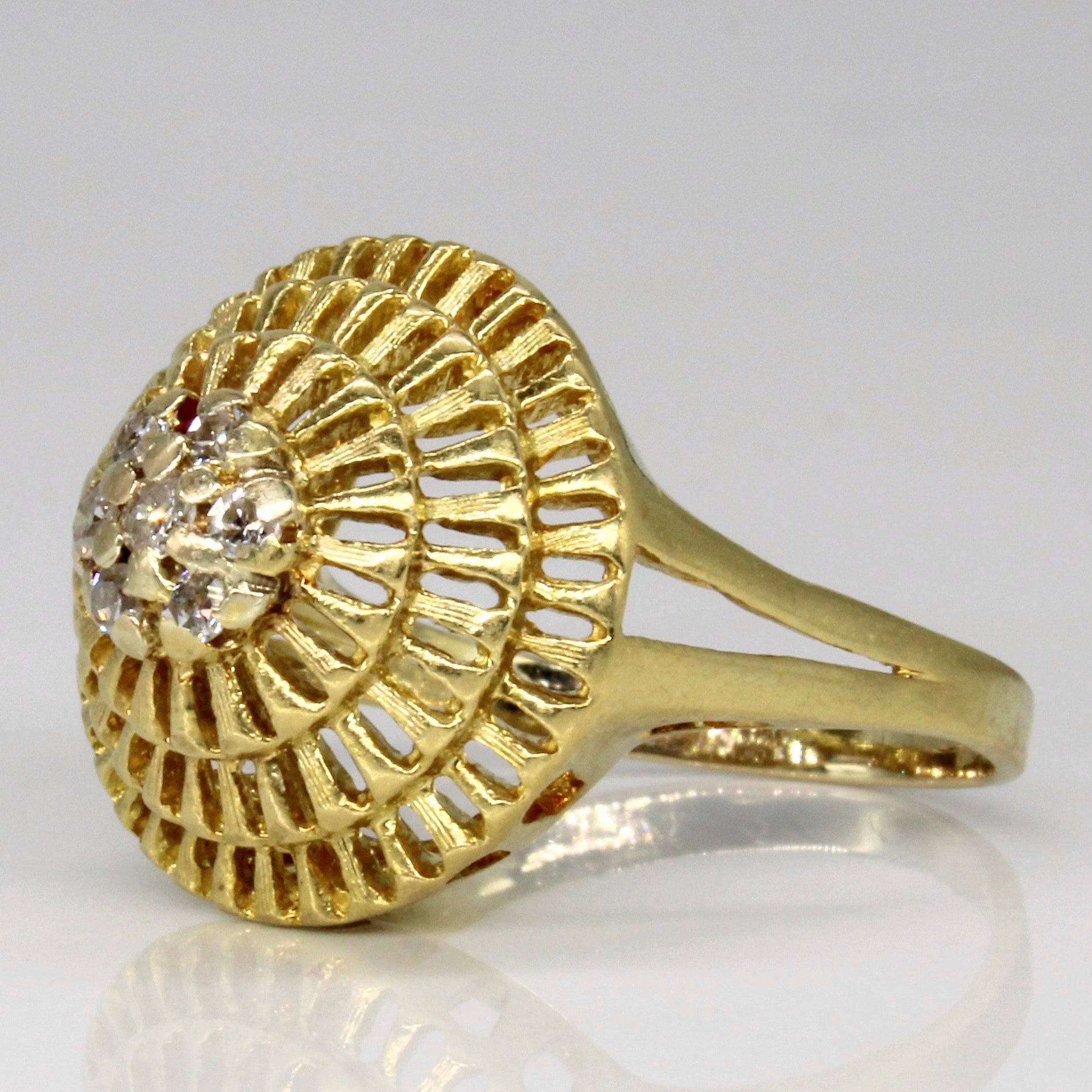 Diamond Cluster Set Cocktail Ring | 0.16ctw | SZ 6.5 |