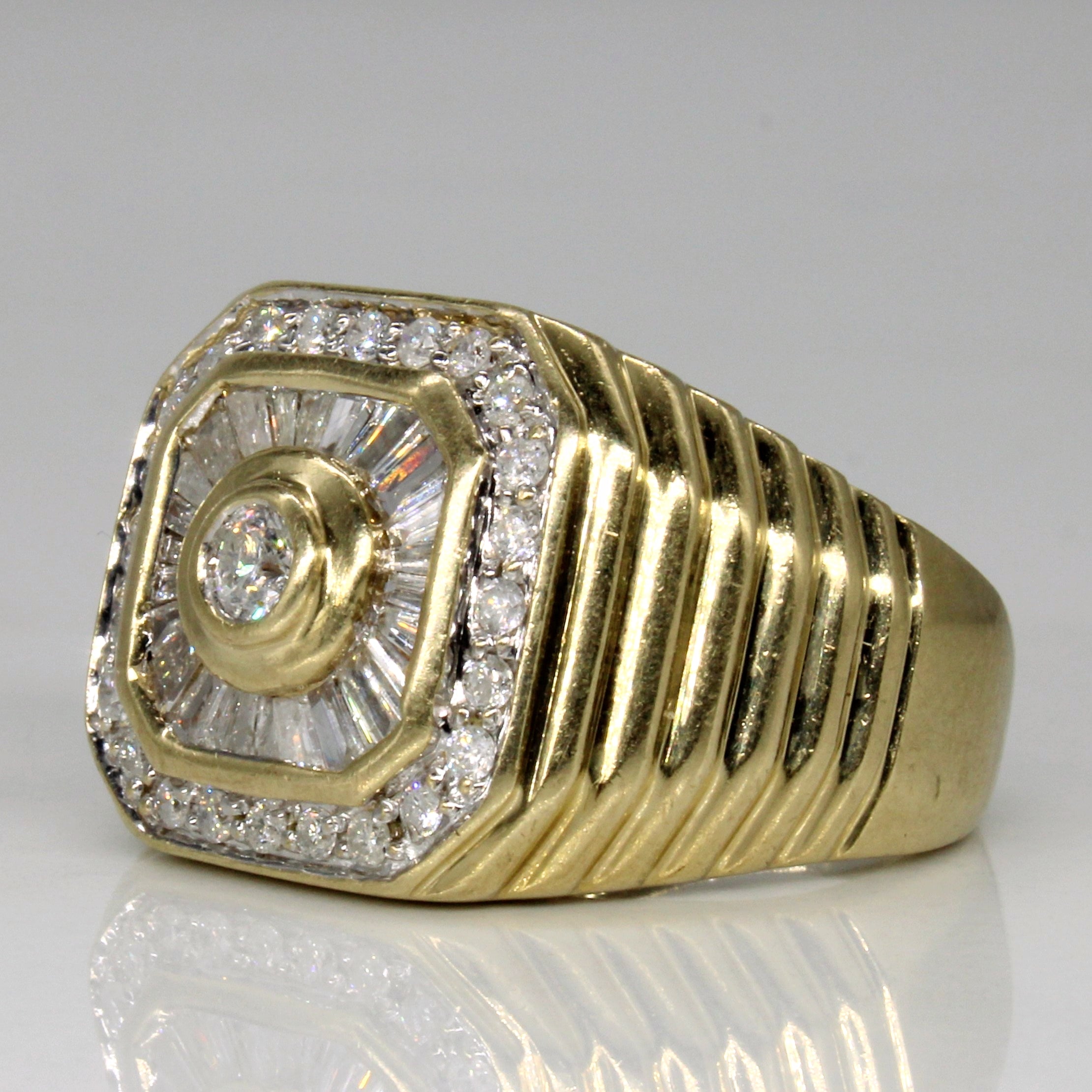Diamond Cluster & Channel Set Ring | 0.80ctw | SZ 8.75 |