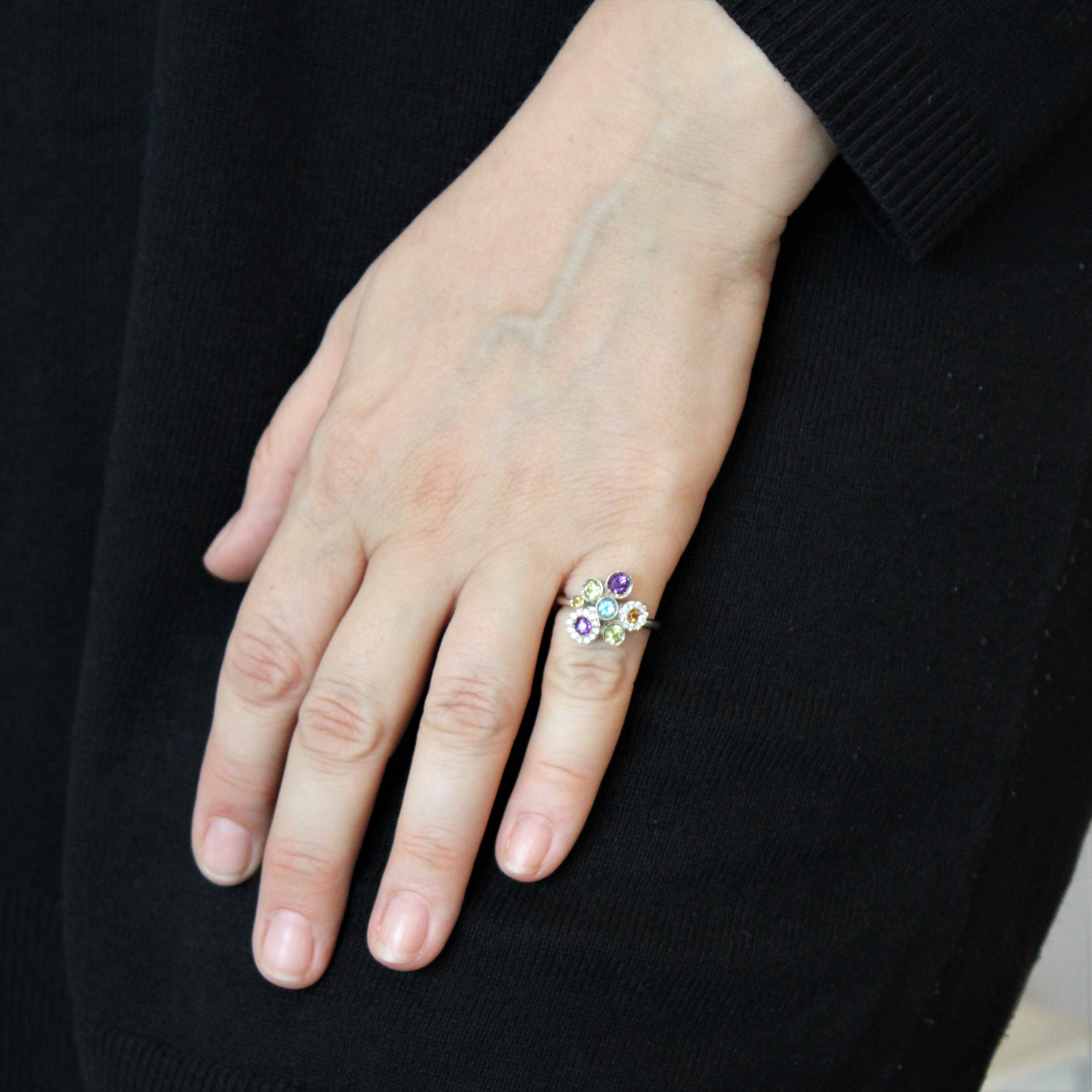 Multi Gem Bubble Cocktail Ring | 0.78ctw, 0.22ctw | SZ 6.75 |