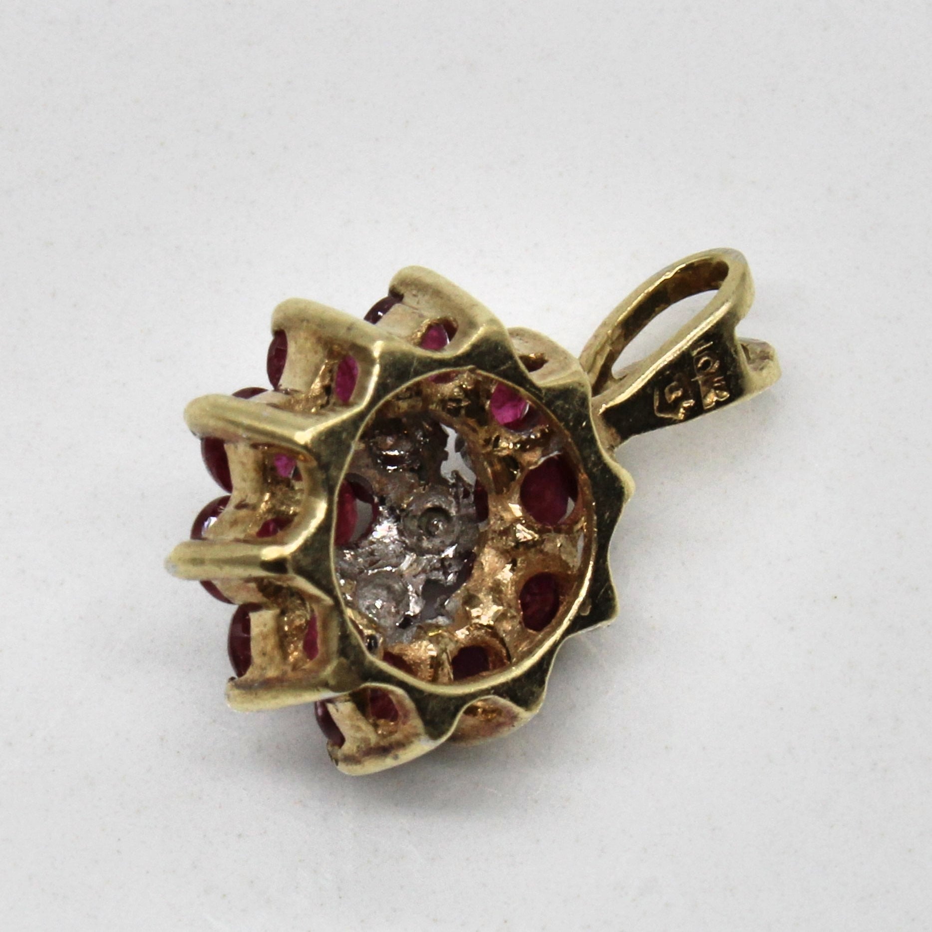 Synthetic Ruby & Diamond Pendant | 0.75ctw, 0.02ctw |