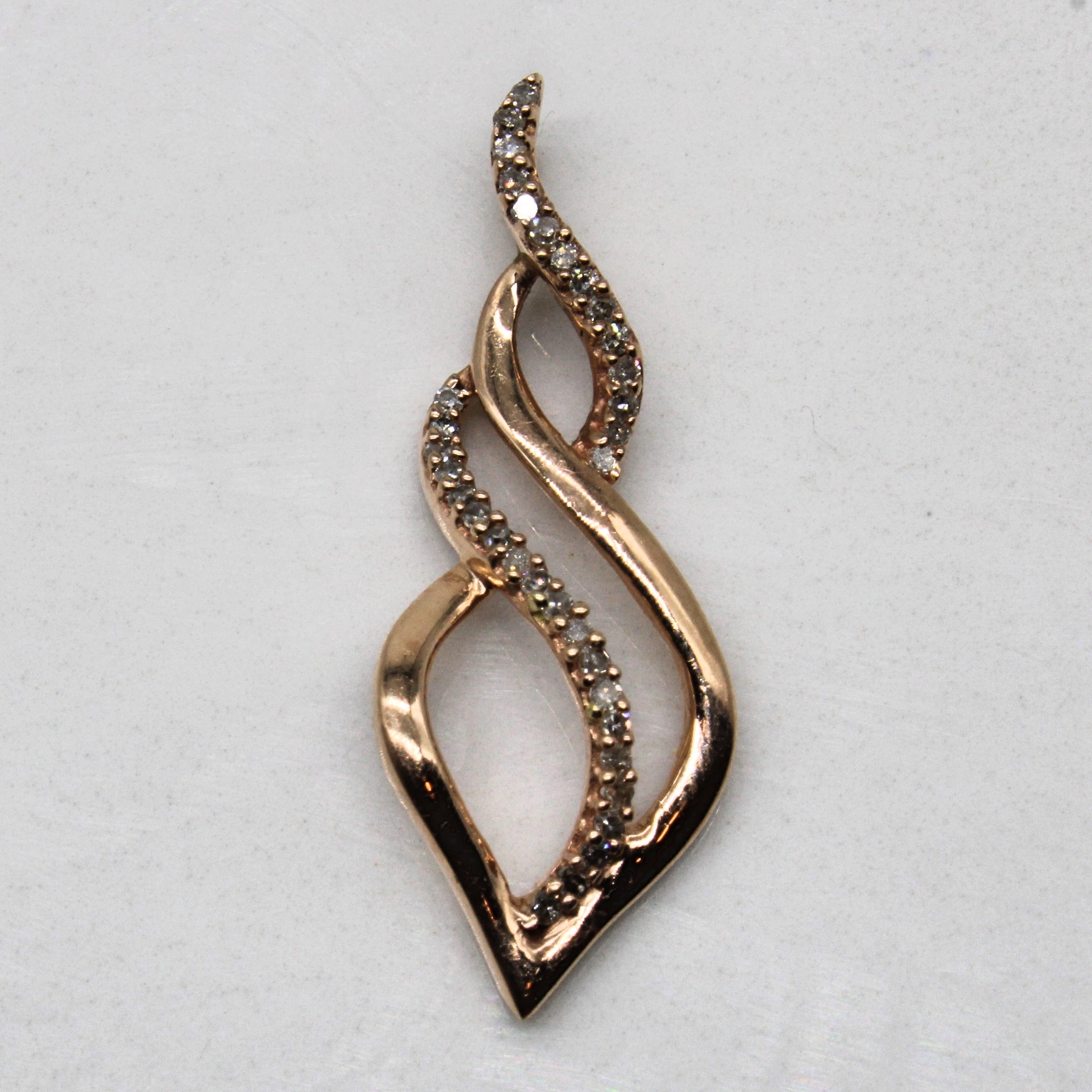 Rose Gold Diamond Twist Pendant | 0.05ctw |