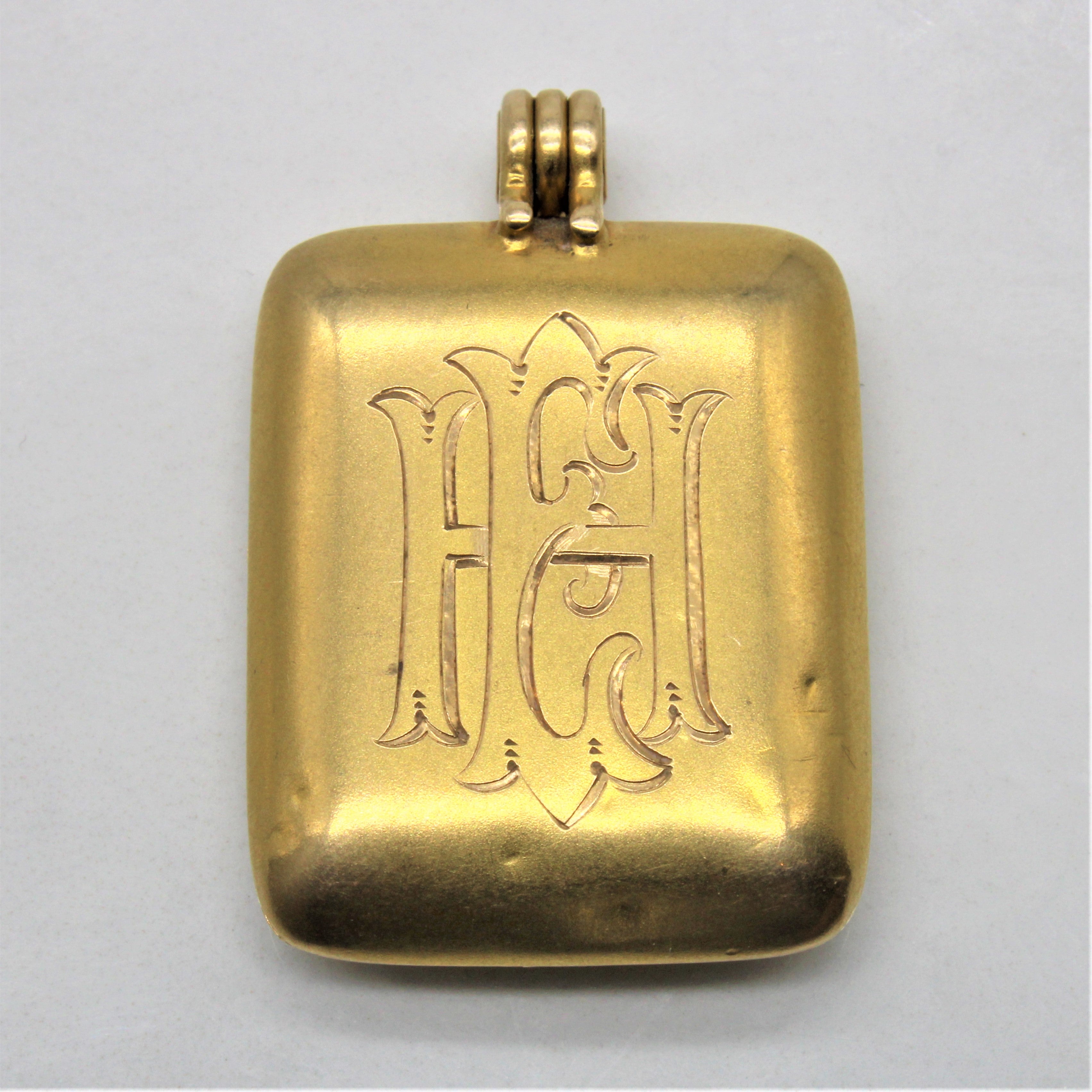 Mid Century Engraved Initial 'H.E.' Locket |