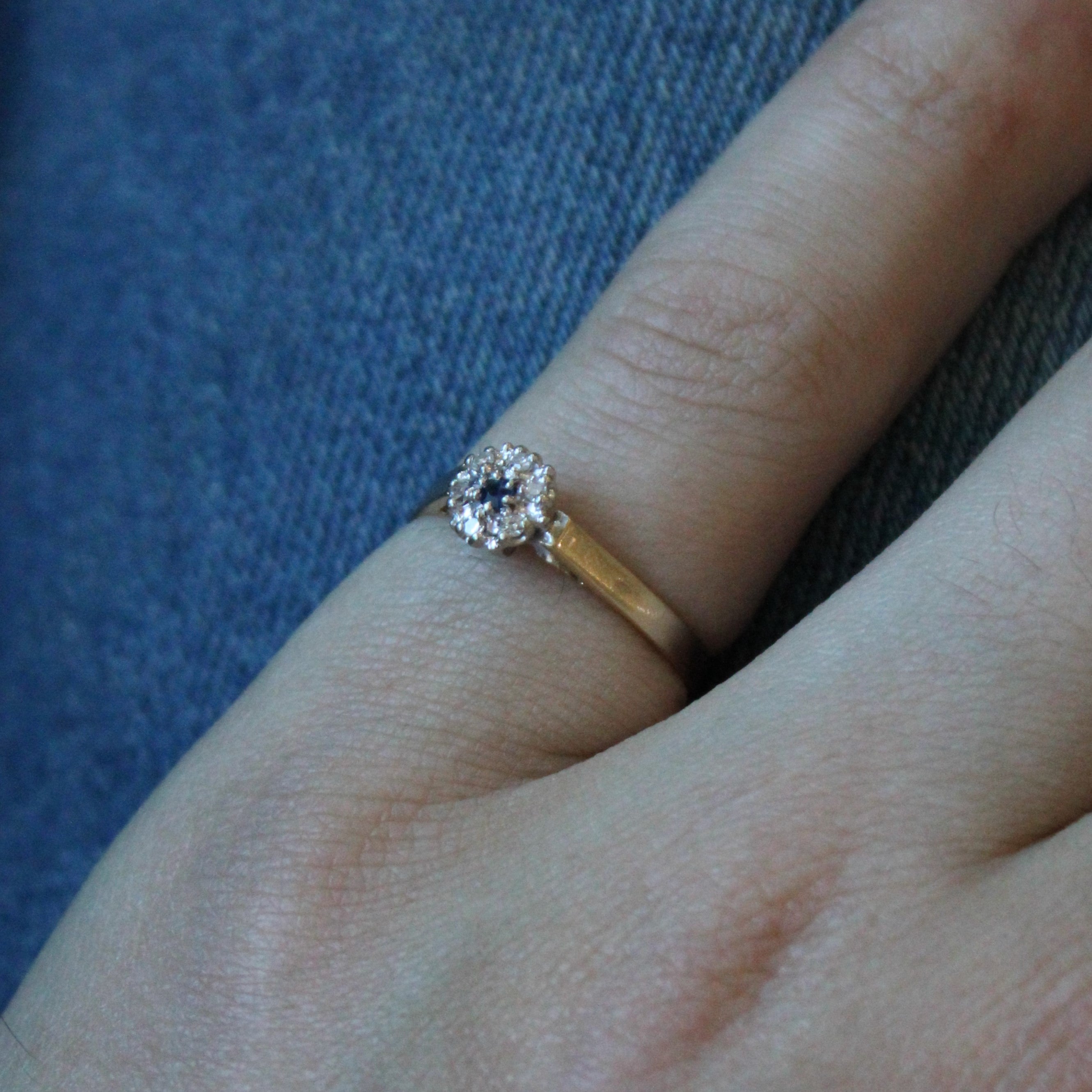 Diamond & Sapphire Cluster Ring | 0.03ctw, 0.02ct | SZ 5.75 |