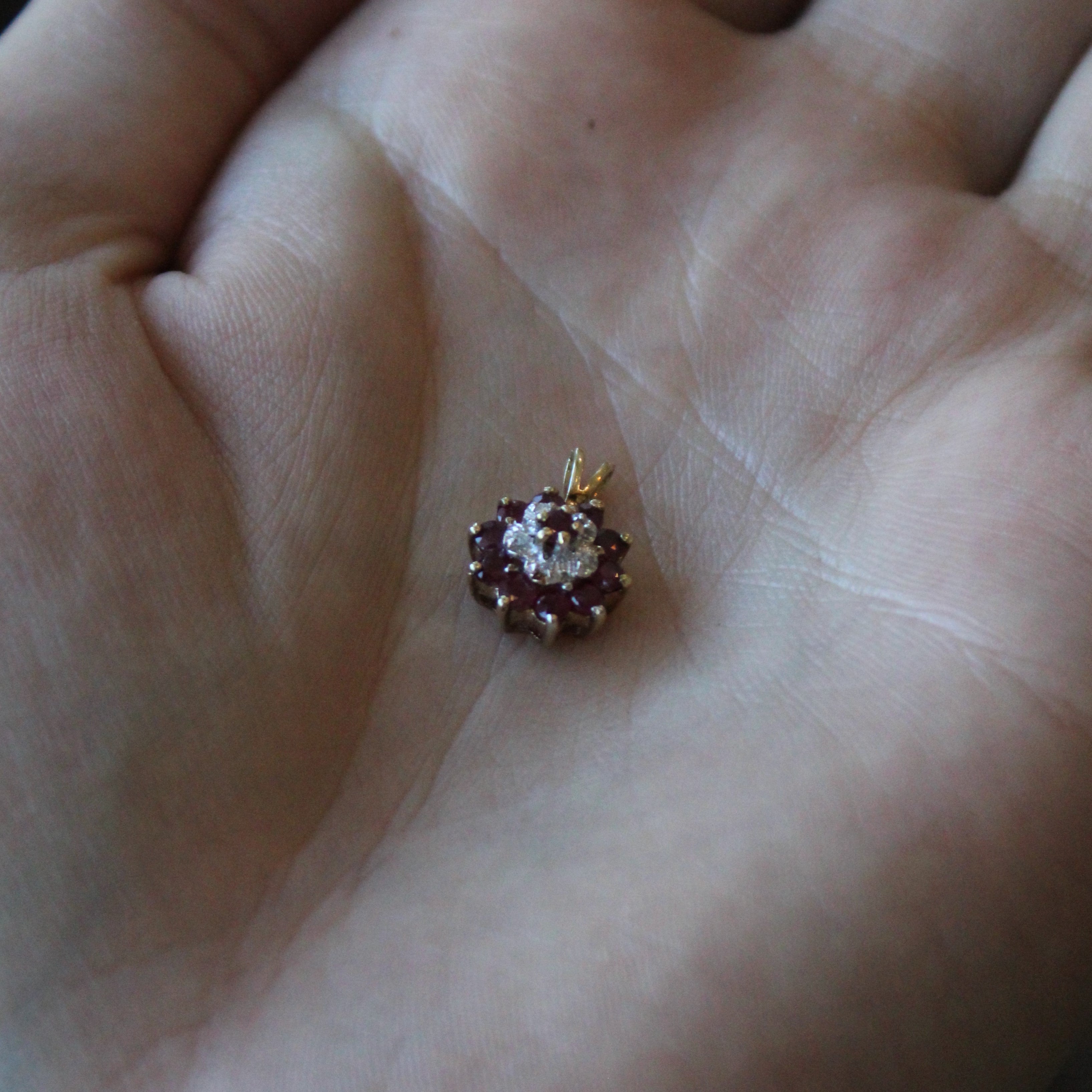 Synthetic Ruby & Diamond Pendant | 0.75ctw, 0.02ctw |