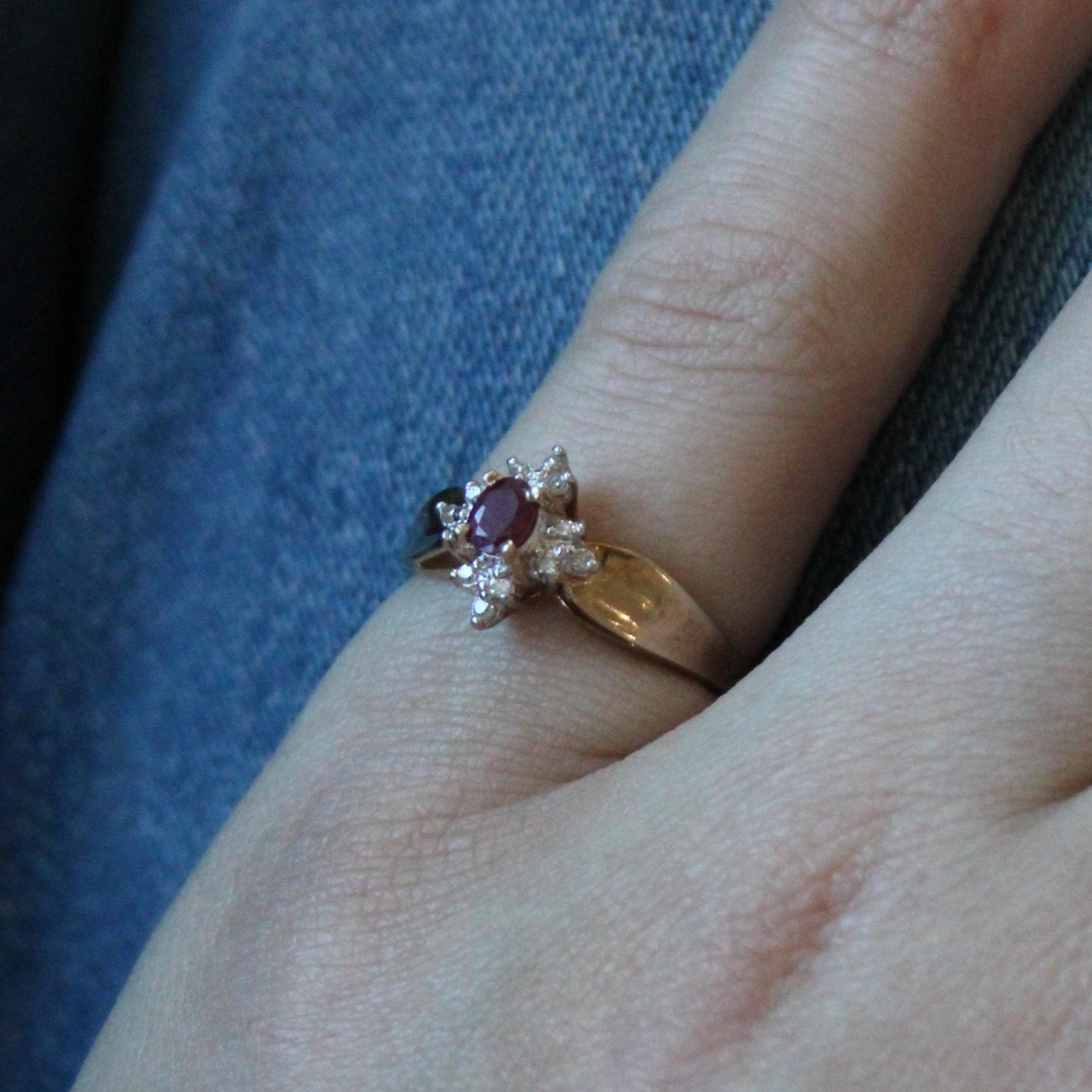 Glass Filled Ruby & Diamond Ring | 0.18ct, 0.05ctw | SZ 6.5 |