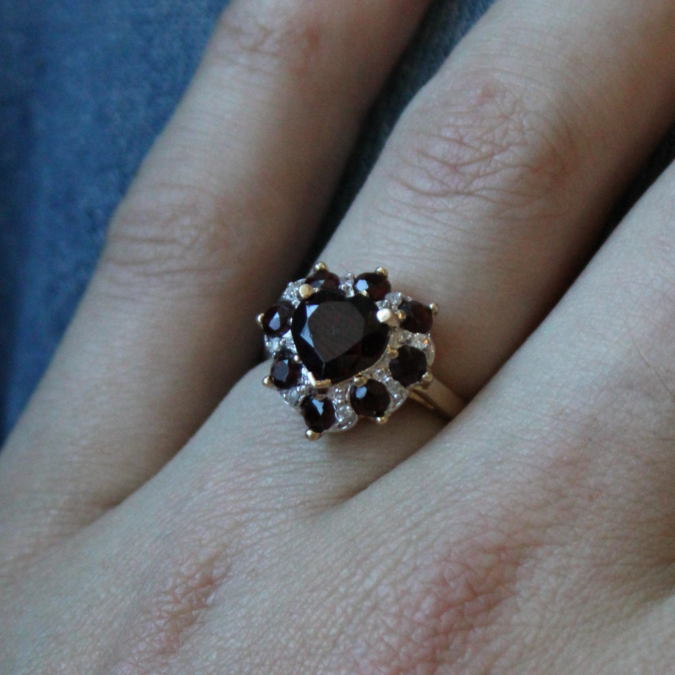 Garnet & Diamond Heart Ring | 2.66ctw, 0.04ctw | SZ 7.5 |